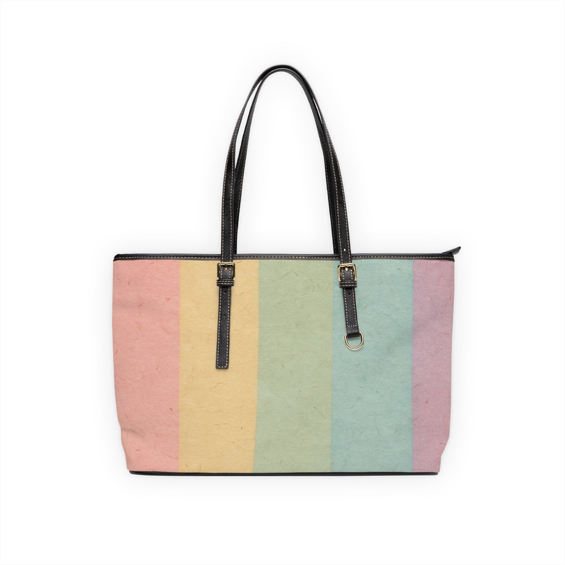 Pastel Rainbow Stripe Shoulder Bag, Artsulli - Art is Long, Life is Short, Bags, Size, 17" x 11", Color, Black, , , 12700271799192659938