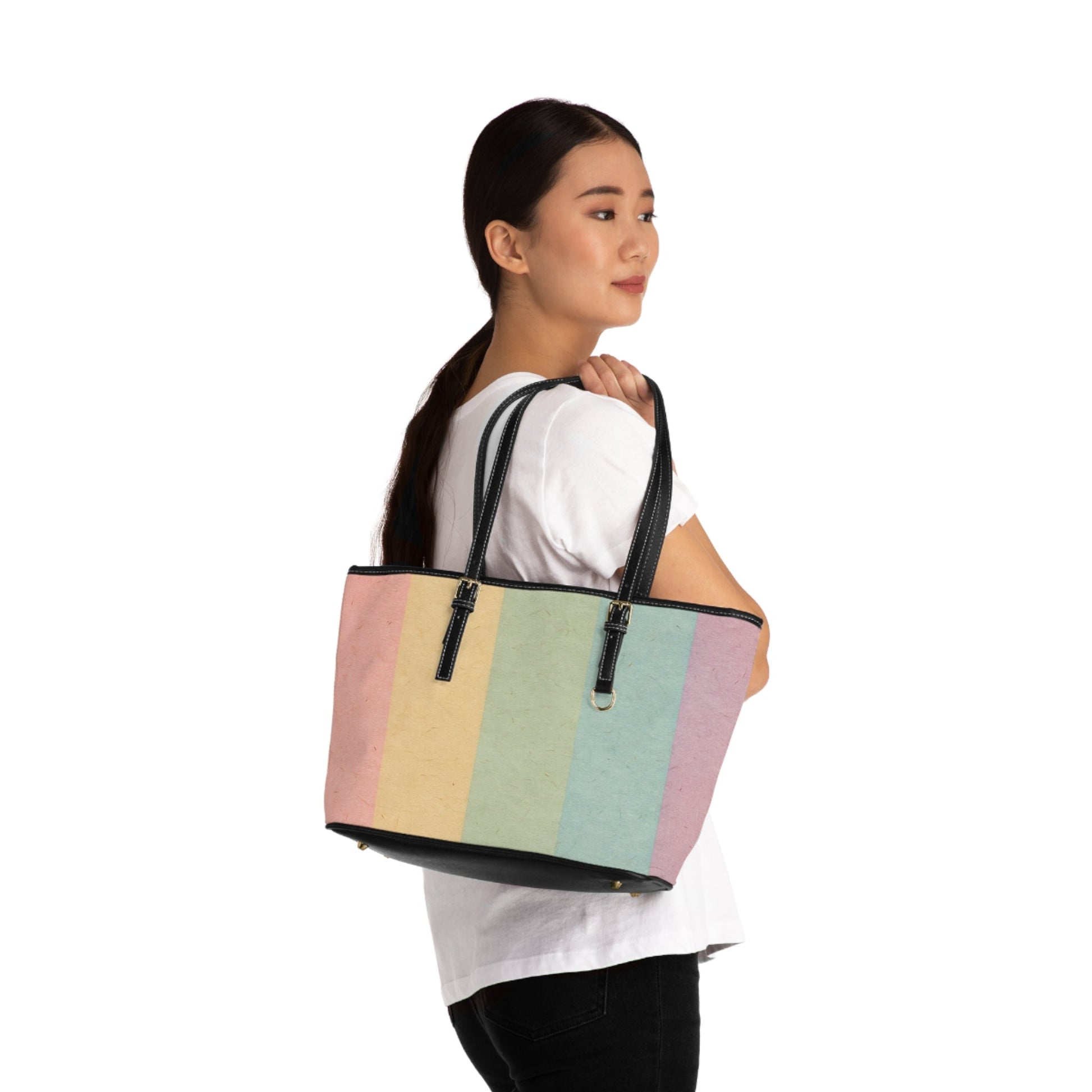 Pastel Rainbow Stripe Shoulder Bag, Artsulli - Art is Long, Life is Short, Bags, , , , , , , 