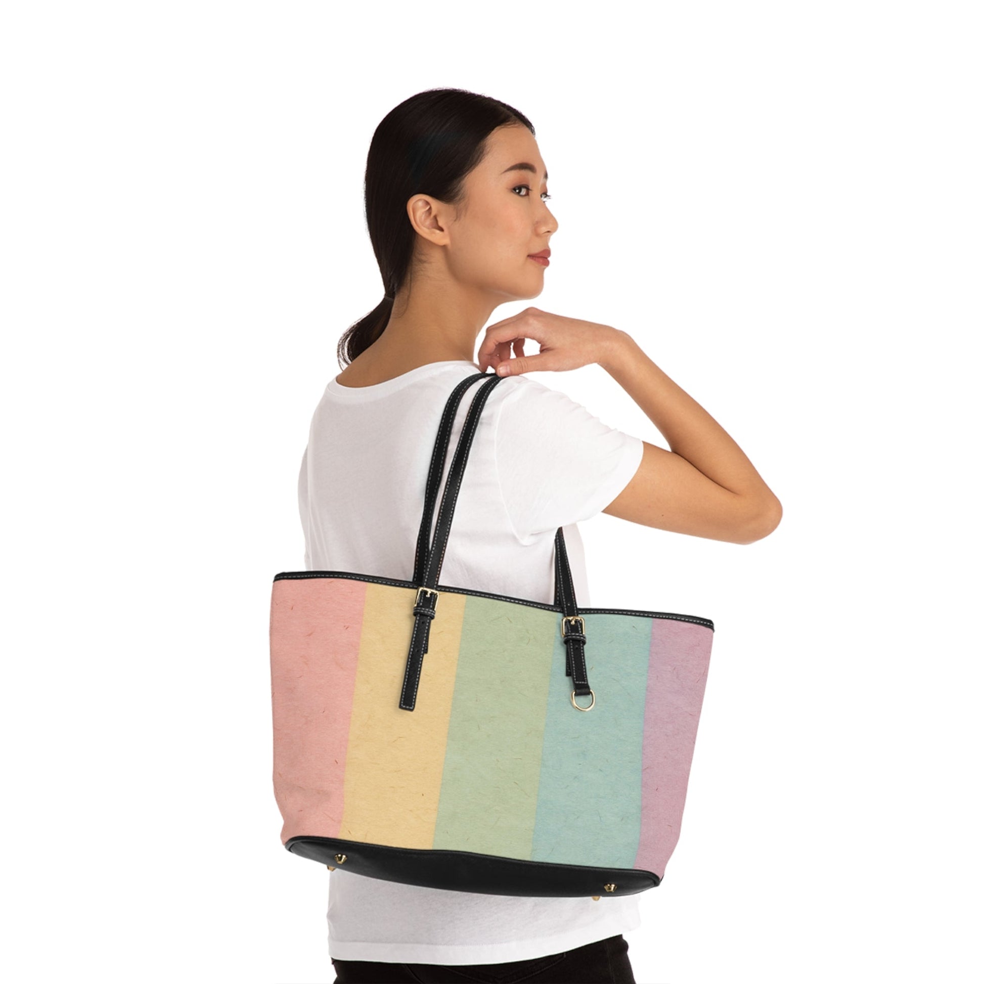 Pastel Rainbow Stripe Shoulder Bag, Artsulli - Art is Long, Life is Short, Bags, , , , , , , 
