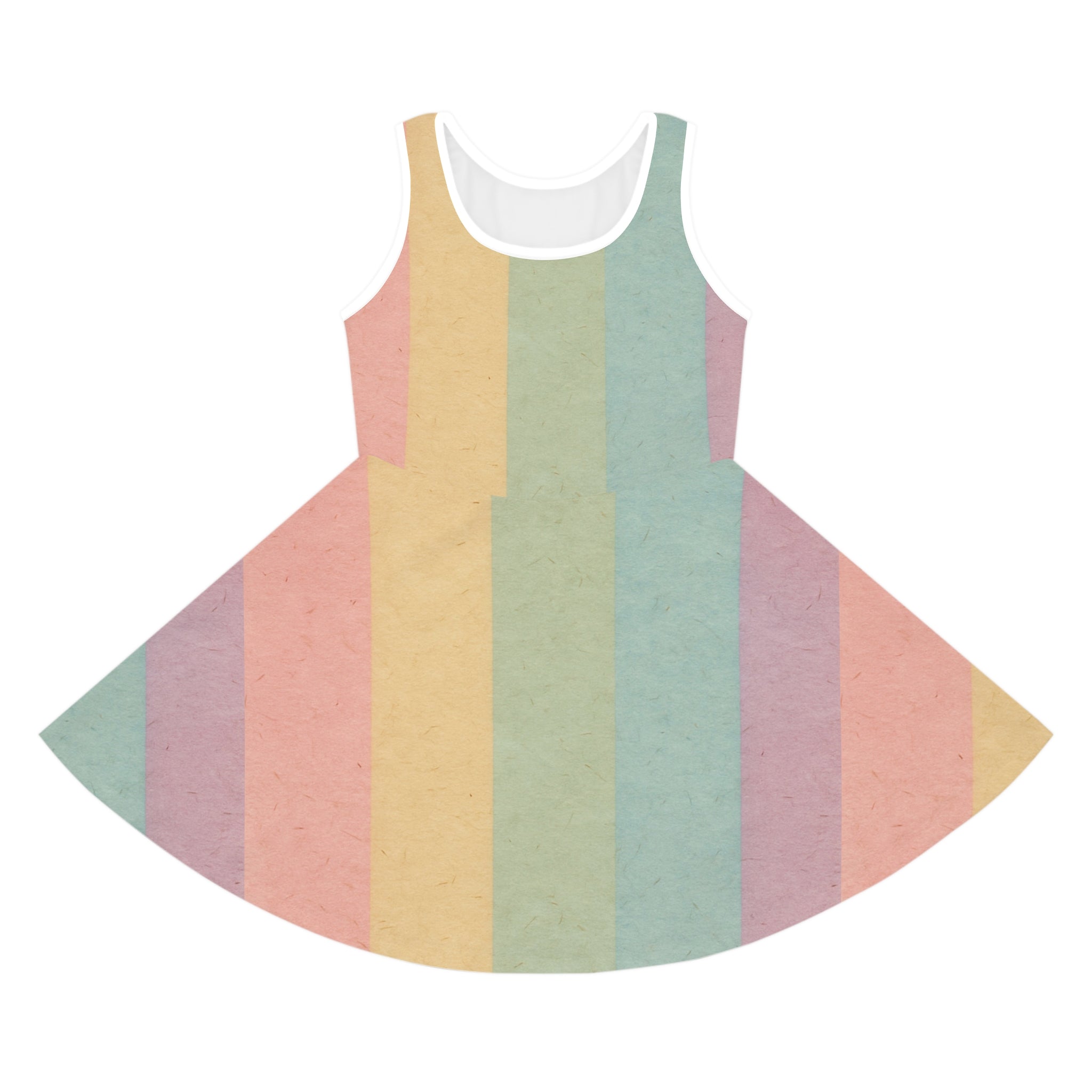 Printify Pastel Rainbow Stripe Skater Dress 2025