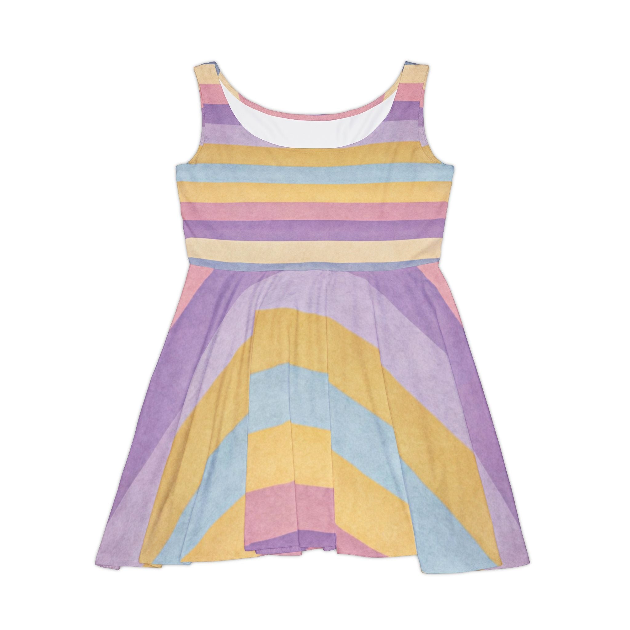 Printify Pastel Rainbow Stripe Skater Dress 2025