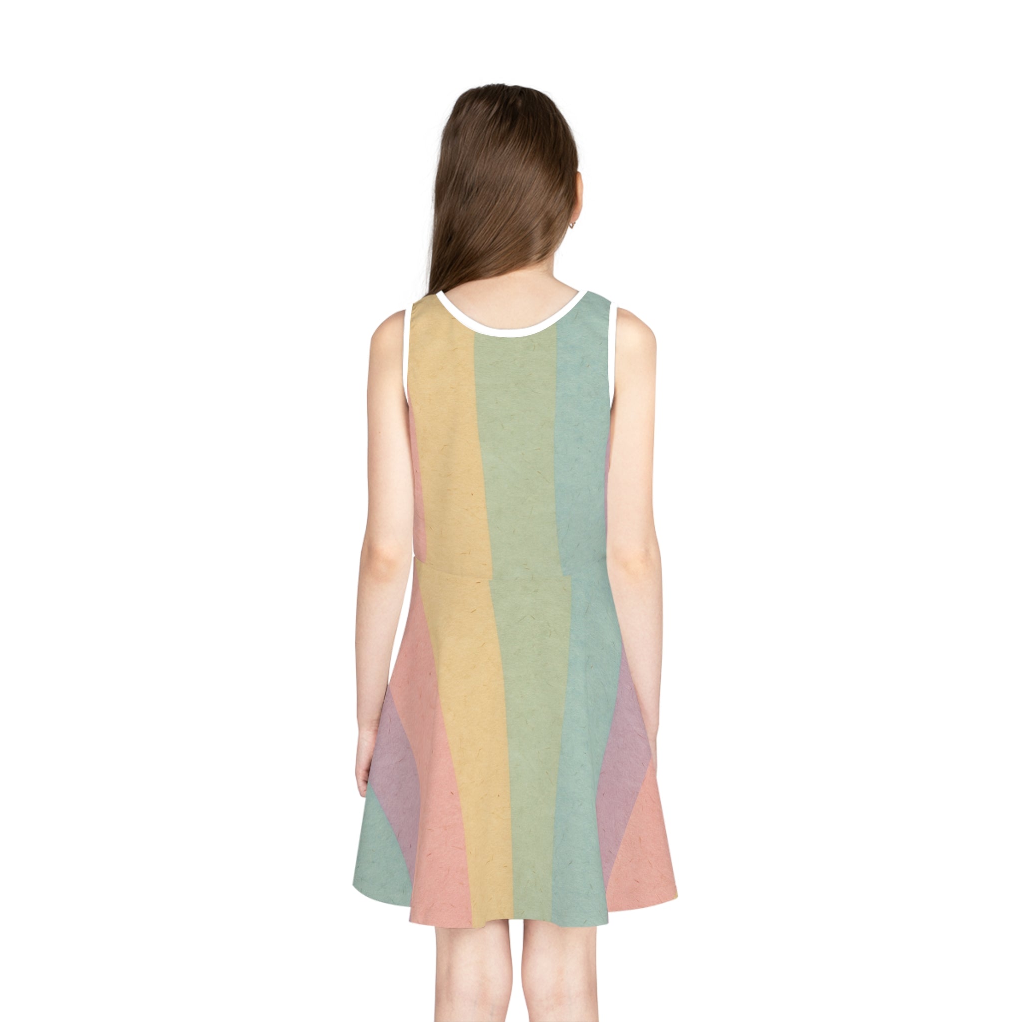 Printify Pastel Rainbow Stripe Skater Dress 2025