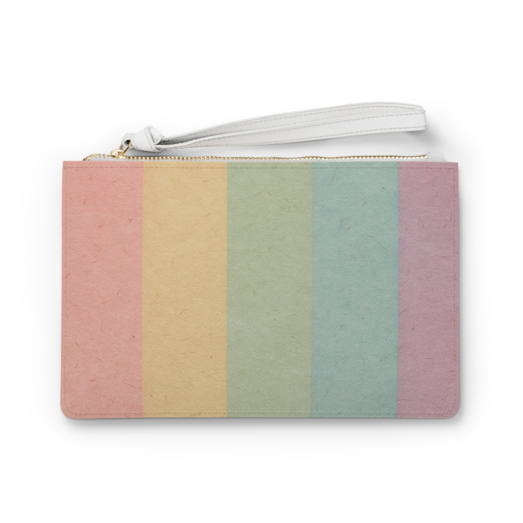 Printify Pastel Rainbow Striped Clutch Bag 2025