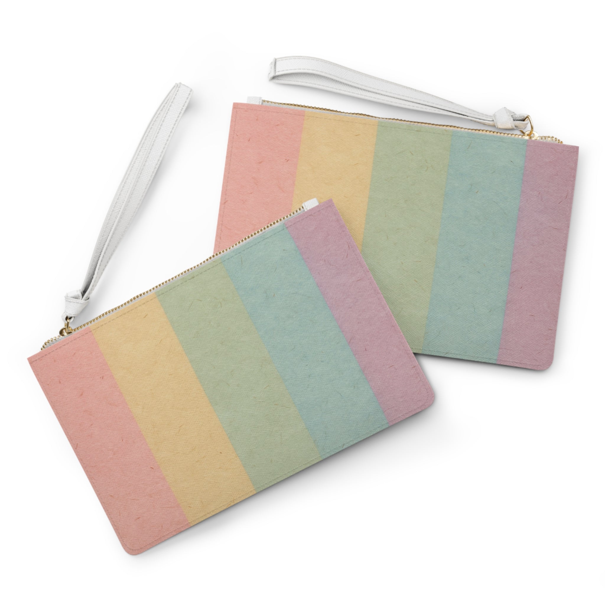 Printify Pastel Rainbow Striped Clutch Bag 2025