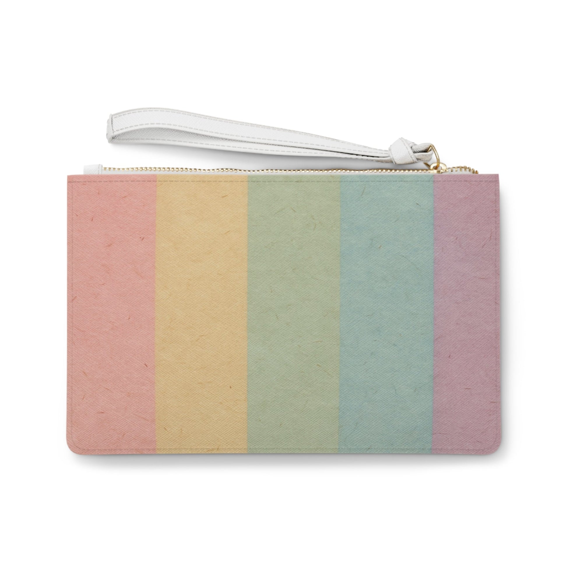 Printify Pastel Rainbow Striped Clutch Bag 2025