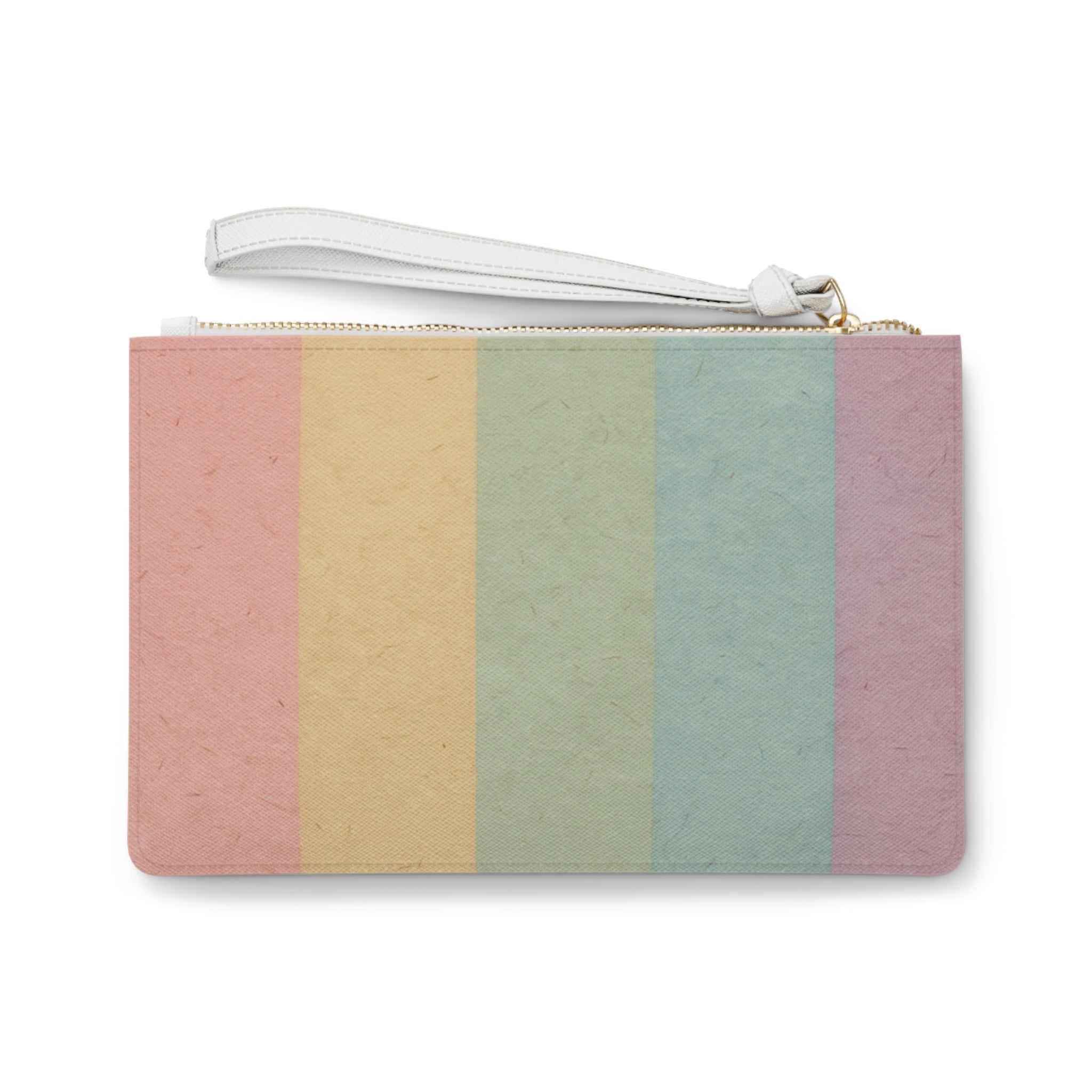 Printify Pastel Rainbow Striped Clutch Bag 2025