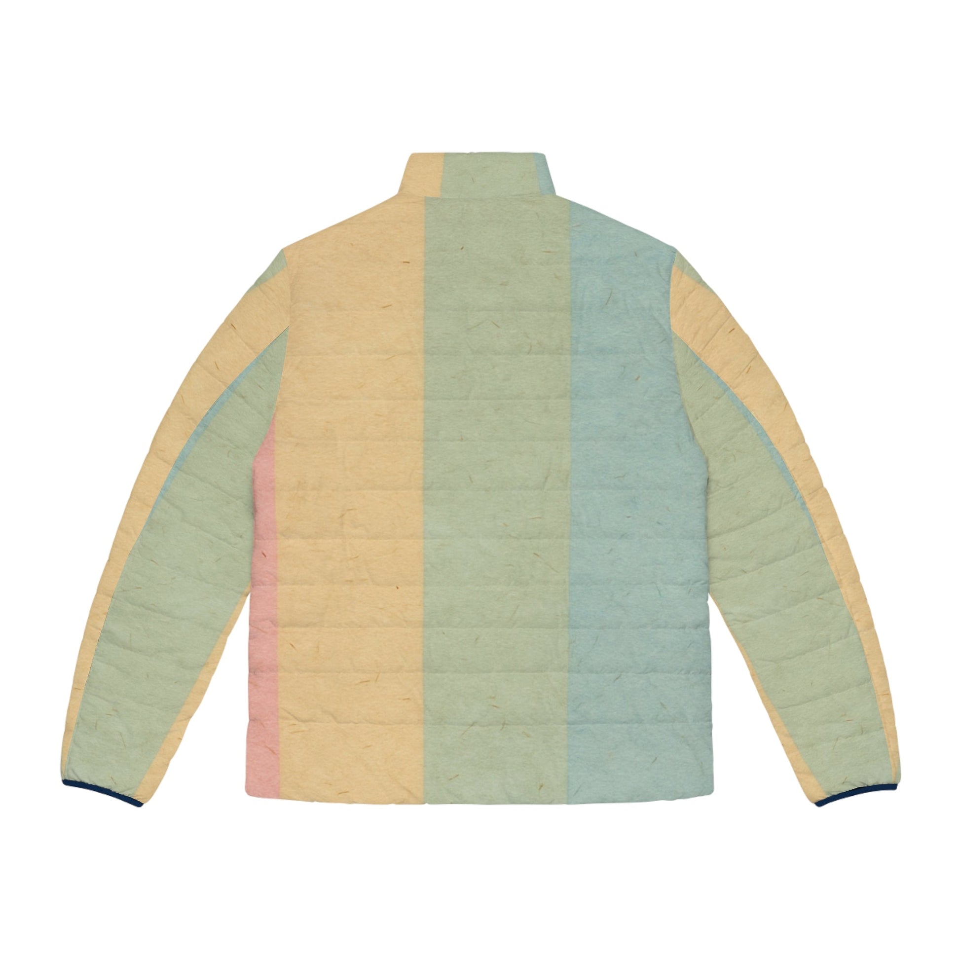 Pastel Rainbow Striped Puffer Jacket, Artsulli - Art is Long, Life is Short, All Over Prints, , , , , , , 