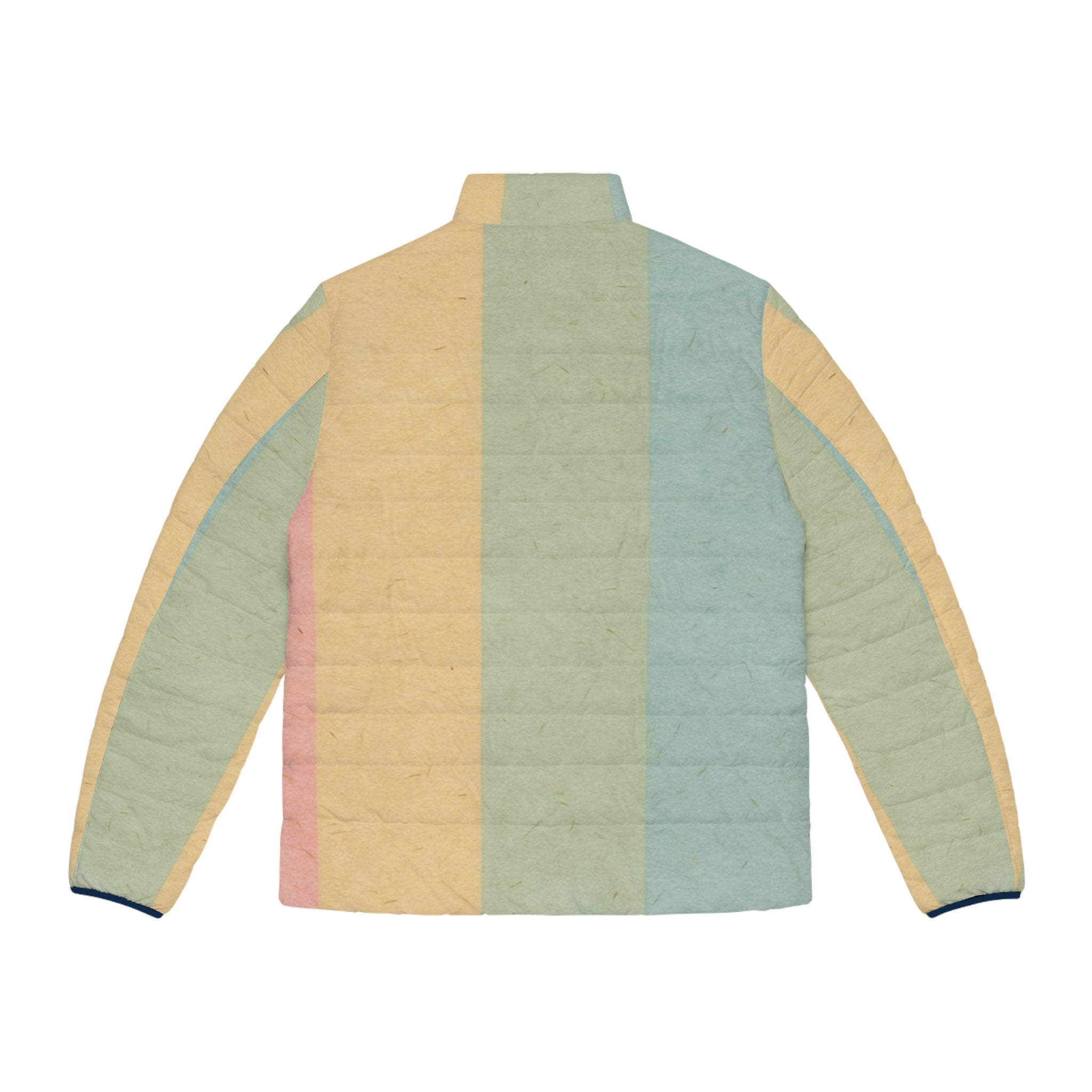 Pastel Rainbow Striped Puffer Jacket, Artsulli - Art is Long, Life is Short, All Over Prints, , , , , , , 
