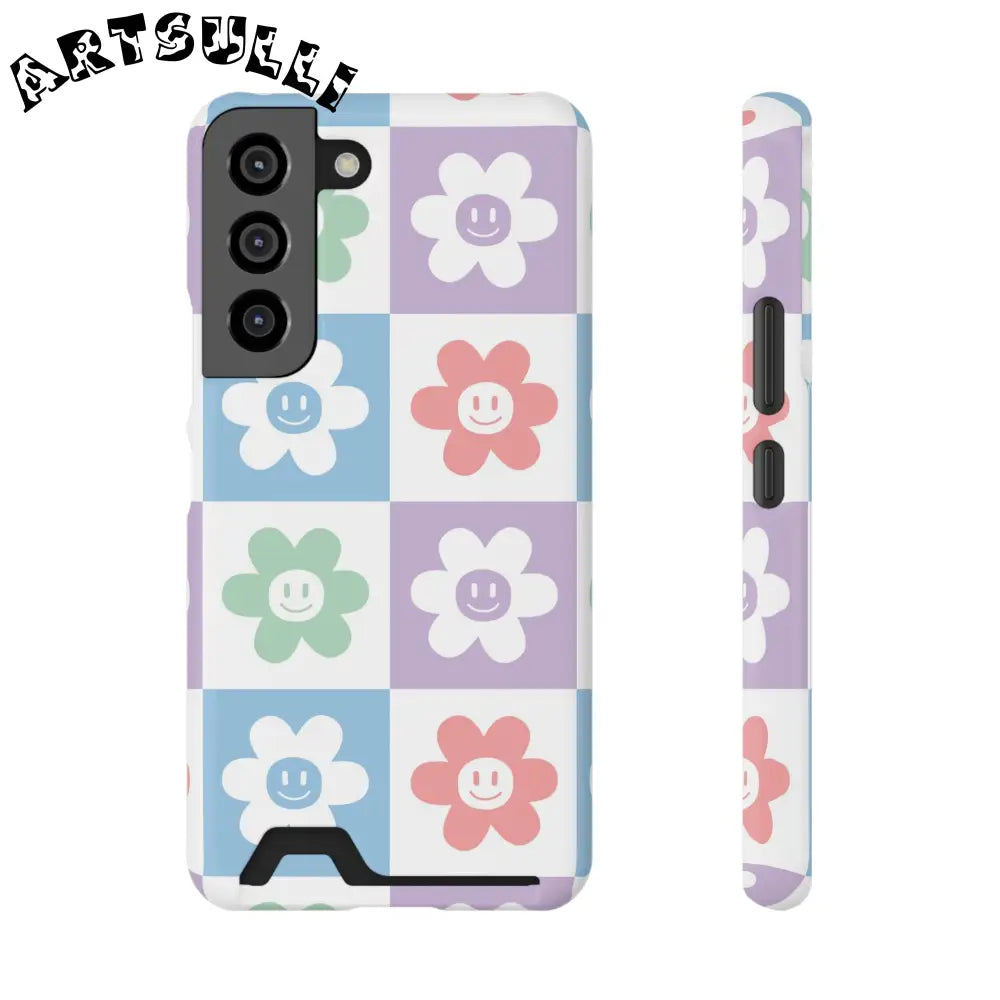 Pastel Smiley Flower Impact-Resistant Phone Case, Artsulli - Art is Long, Life is Short, Phone Case, Size, Samsung Galaxy S22, Surface, Glossy, Shape, Without gift packaging, 18547559467868930352