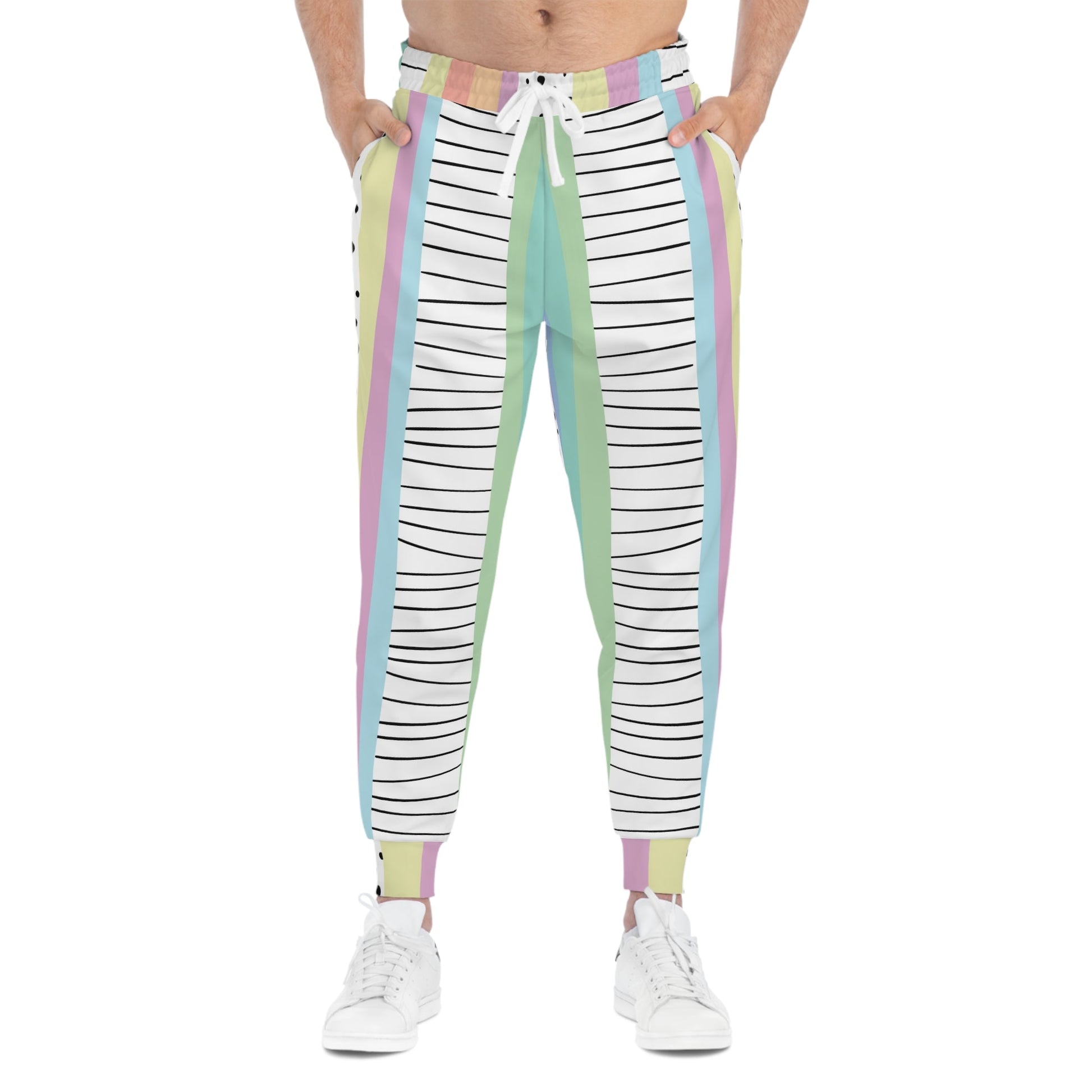 Pastel Stripe Dash Joggers, Artsulli - Art is Long, Life is Short, All Over Prints, , , , , , , 