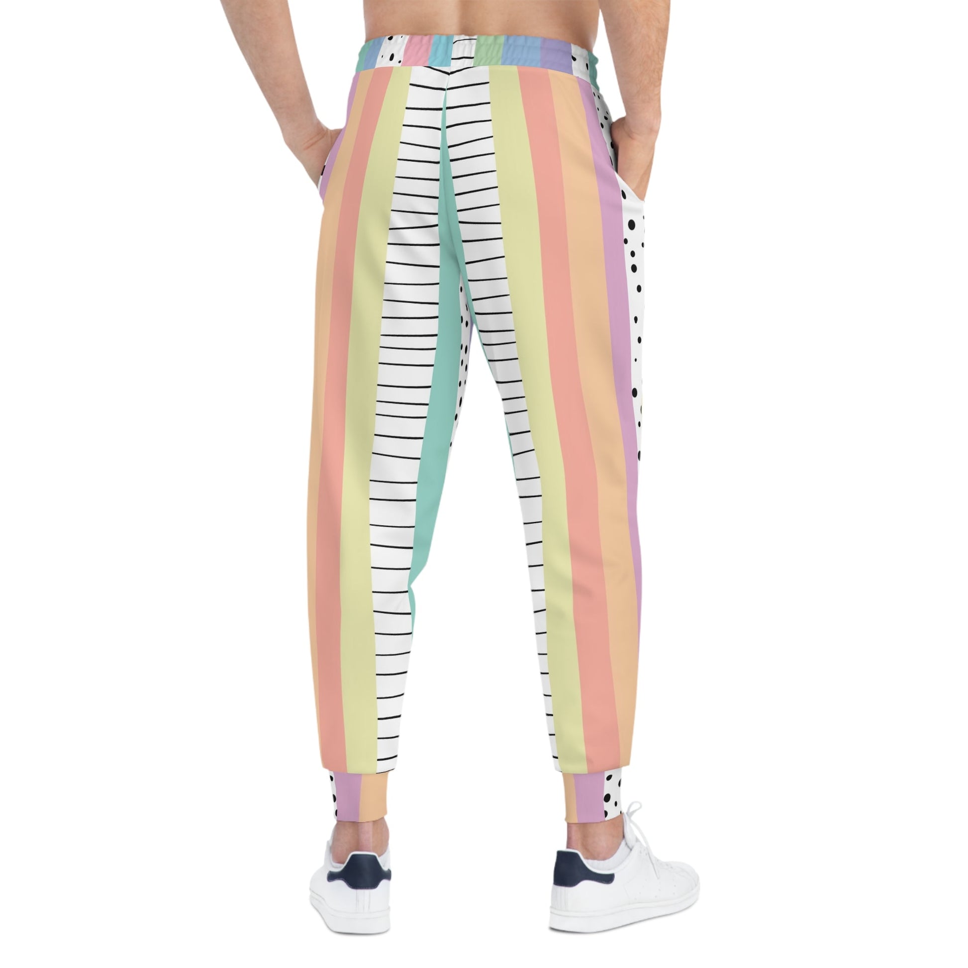 Pastel Stripe Dash Joggers, Artsulli - Art is Long, Life is Short, All Over Prints, , , , , , , 
