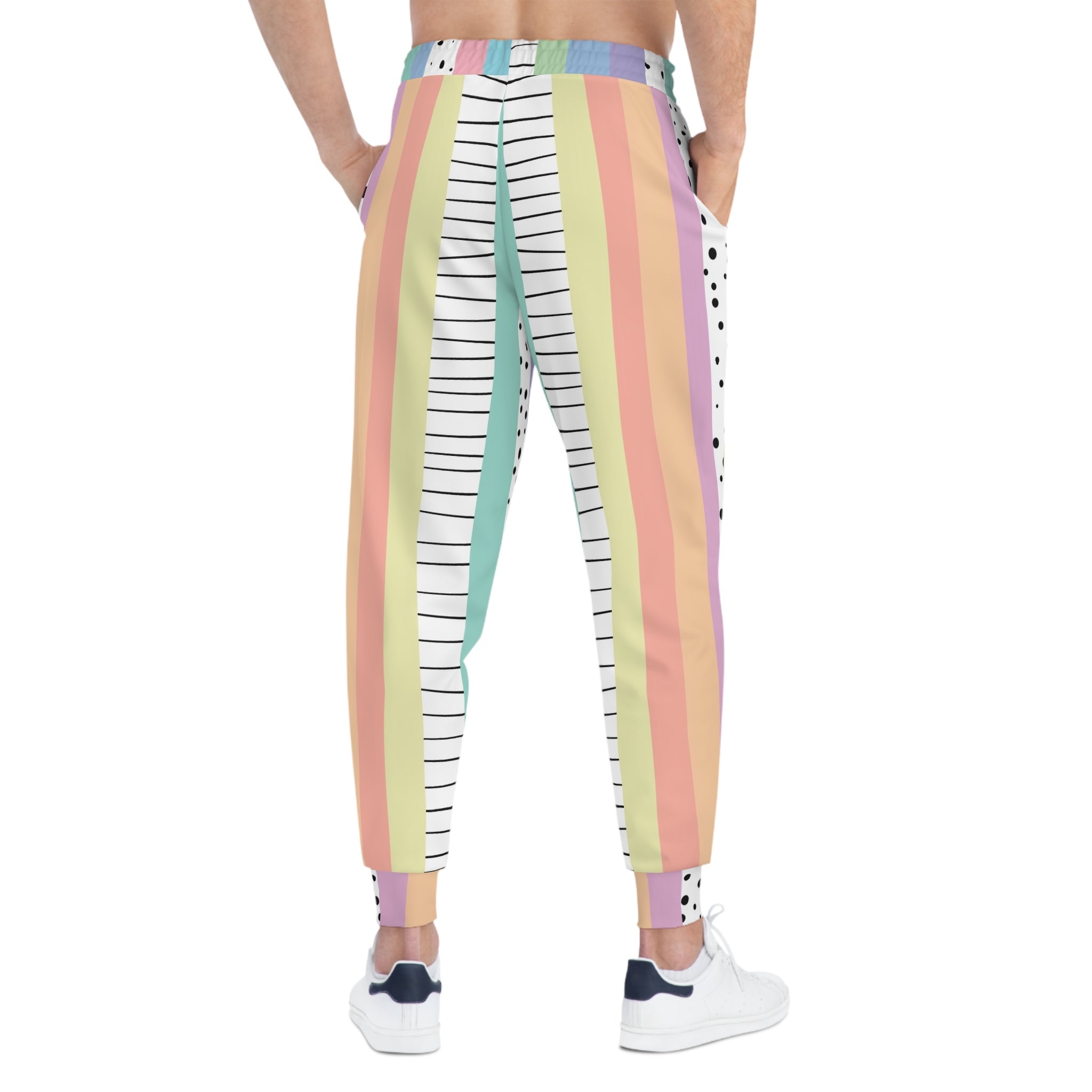 Pastel Stripe Dash Joggers, Artsulli - Art is Long, Life is Short, All Over Prints, , , , , , , 