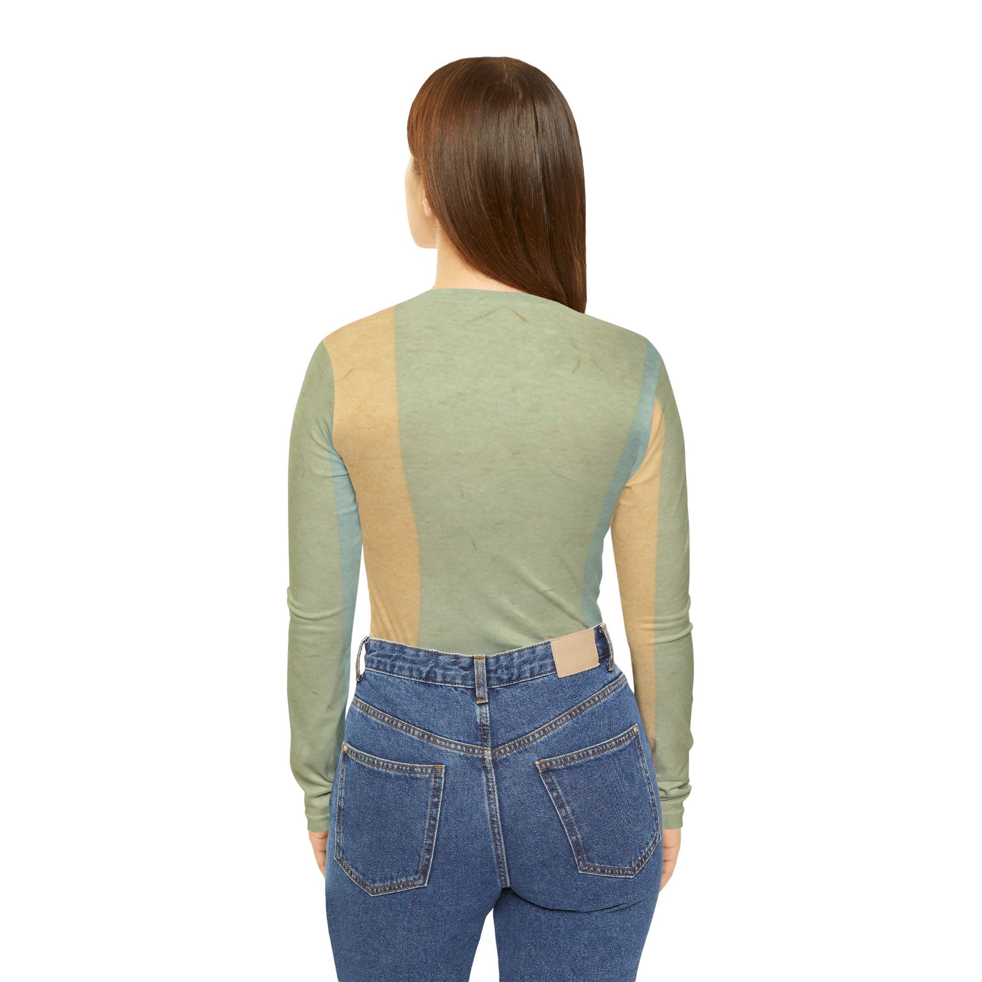 Pastel Stripe V-Neck Long Sleeve Shirt, Artsulli - Art is Long, Life is Short, All Over Prints, , , , , , , 
