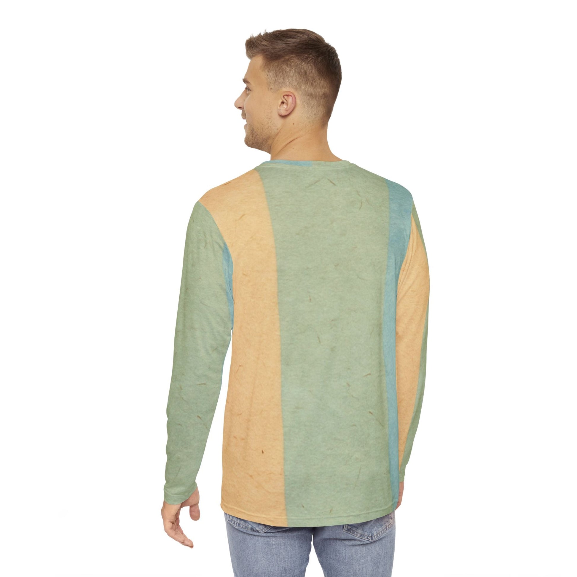 Pastel Striped Brushed Long Sleeve Tee, Artsulli - Art is Long, Life is Short, All Over Prints, , , , , , , 