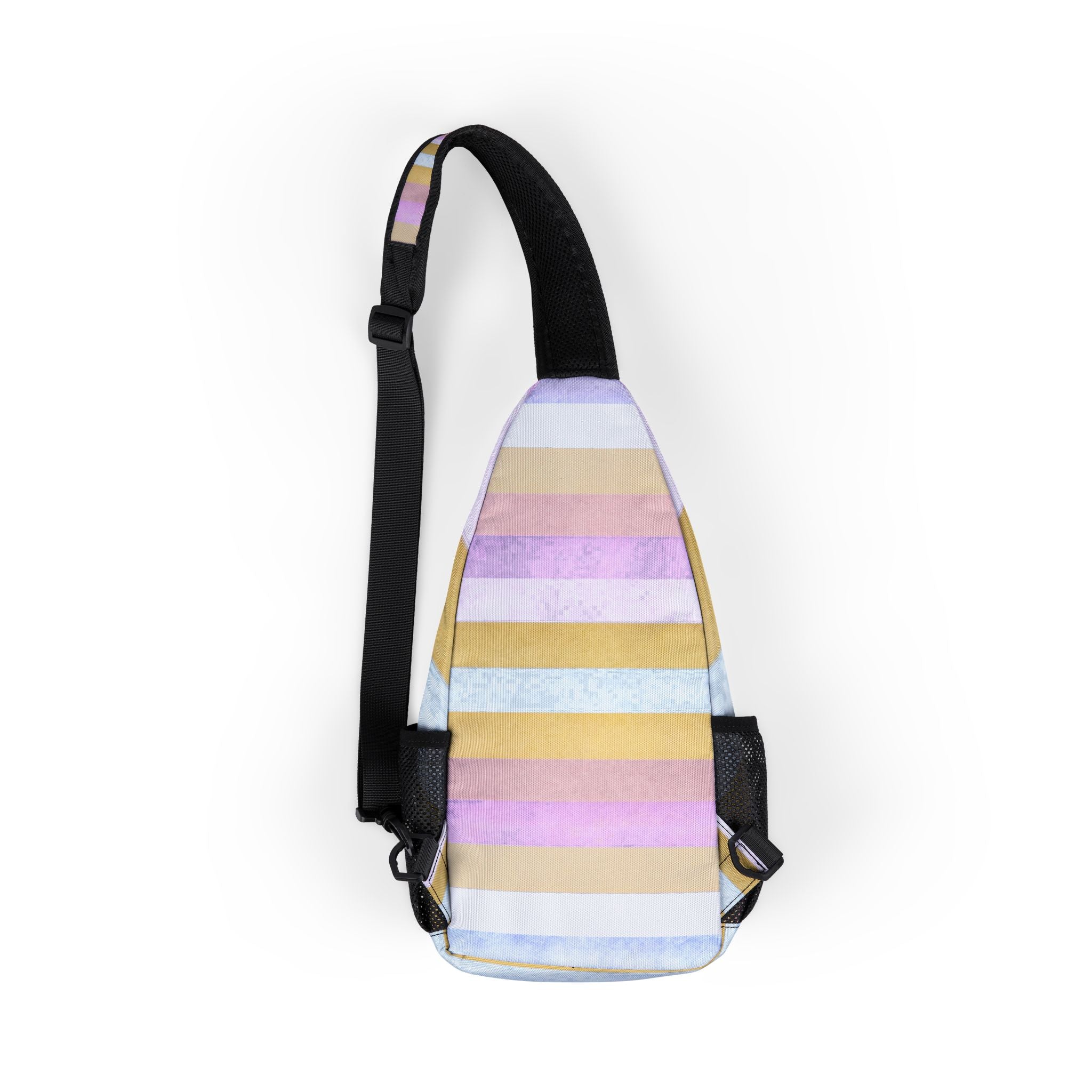 Pastel Striped Customizable Chest Bag, Artsulli - Art is Long, Life is Short, Bags, , , , , , , 