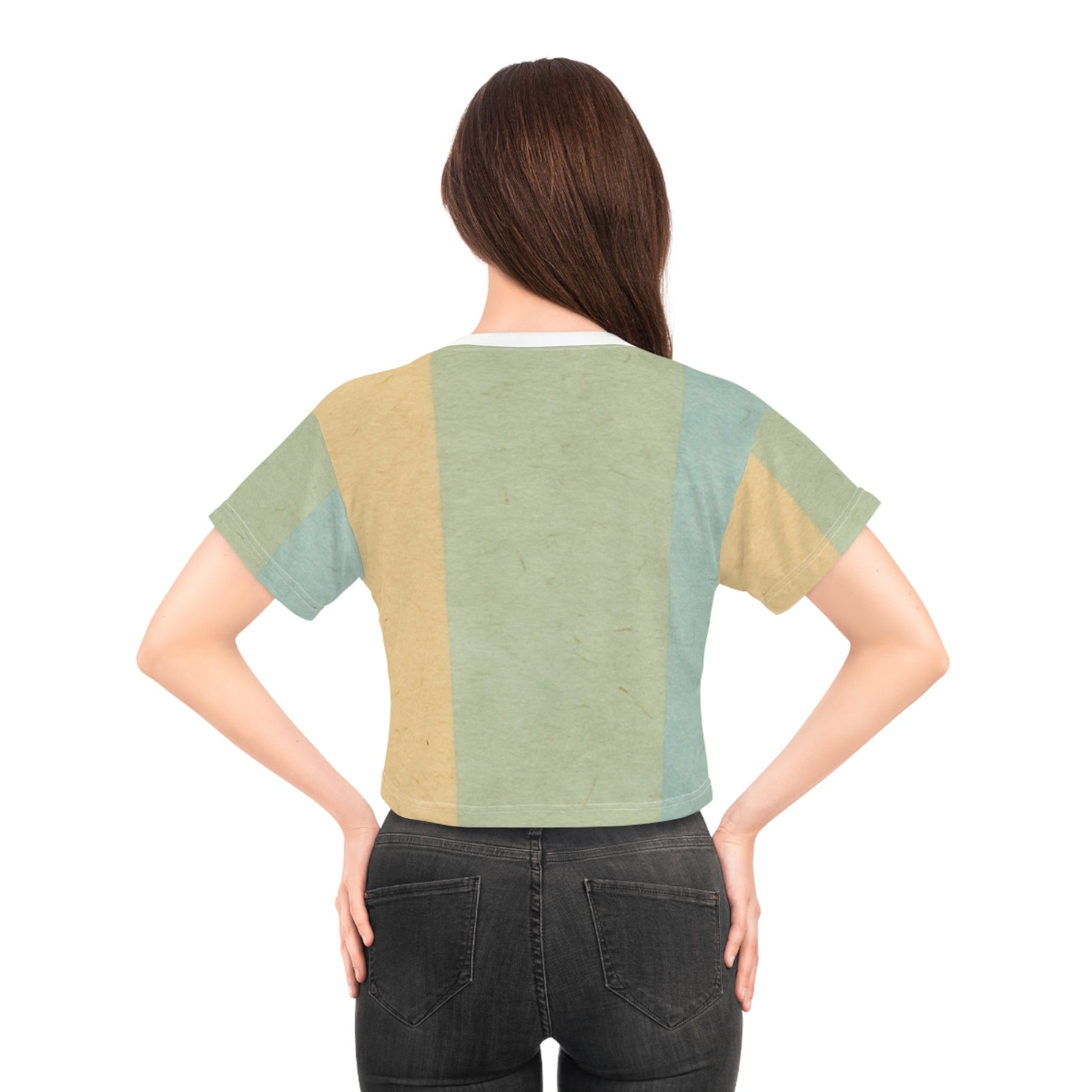 Printify Pastel Vertical Stripe Crop Top 2025