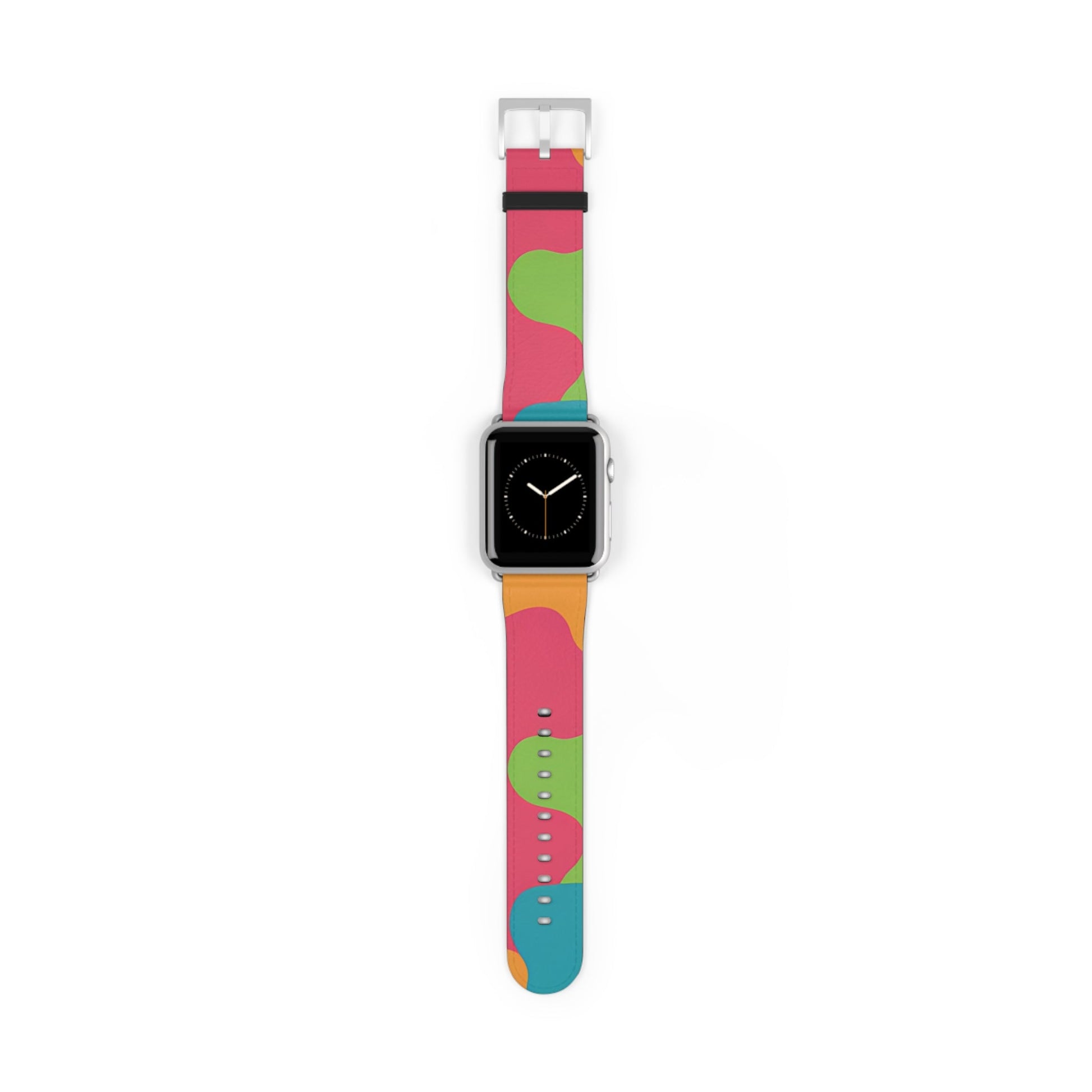 Patterned Faux Leather Apple Watch Band, Artsulli - Art is Long, Life is Short, Accessories, Size, 42 - 45 mm, Color, Silver Matte, , , 13400975627651581068