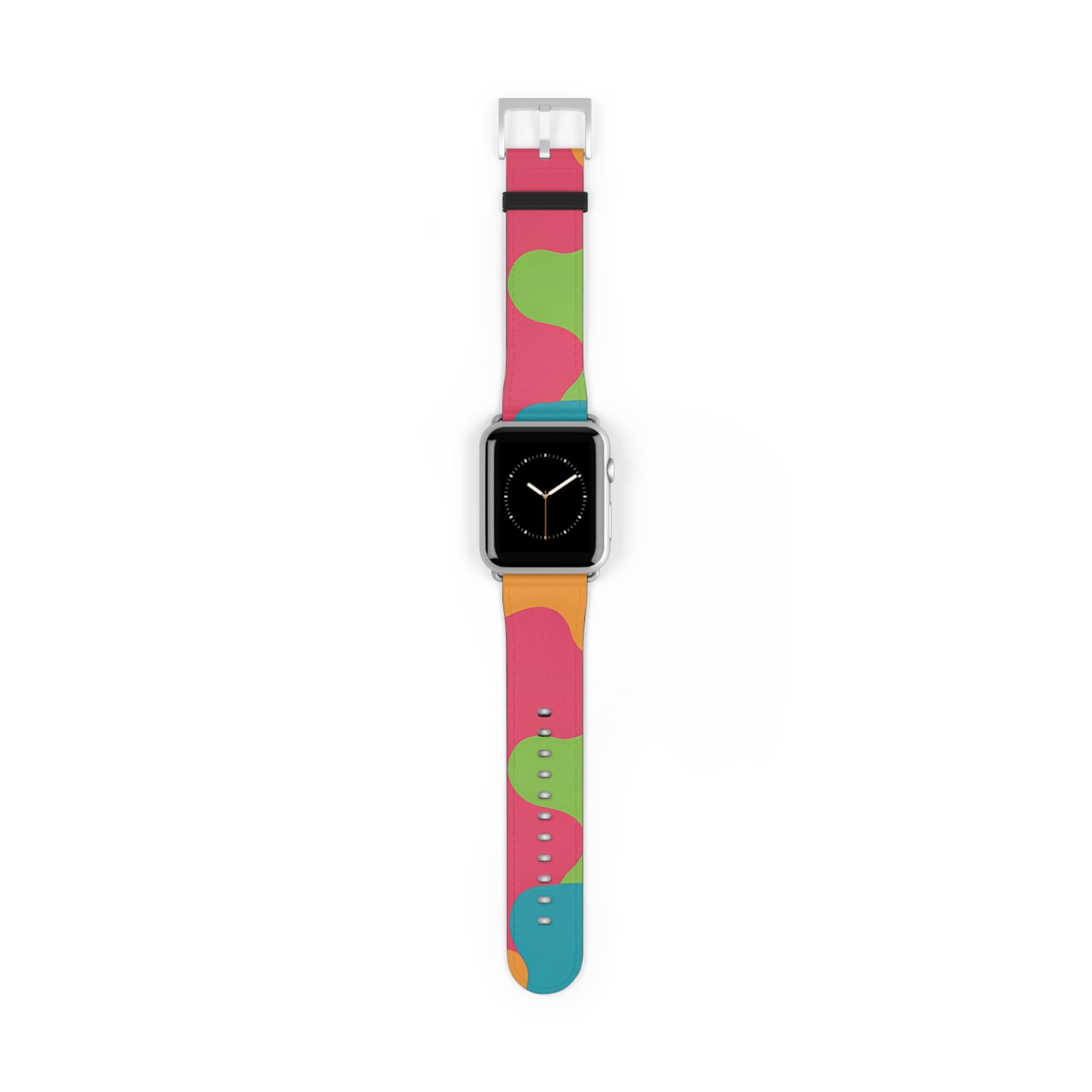 Patterned Faux Leather Apple Watch Band, Artsulli - Art is Long, Life is Short, Accessories, Size, 42 - 45 mm, Color, Silver Matte, , , 13400975627651581068