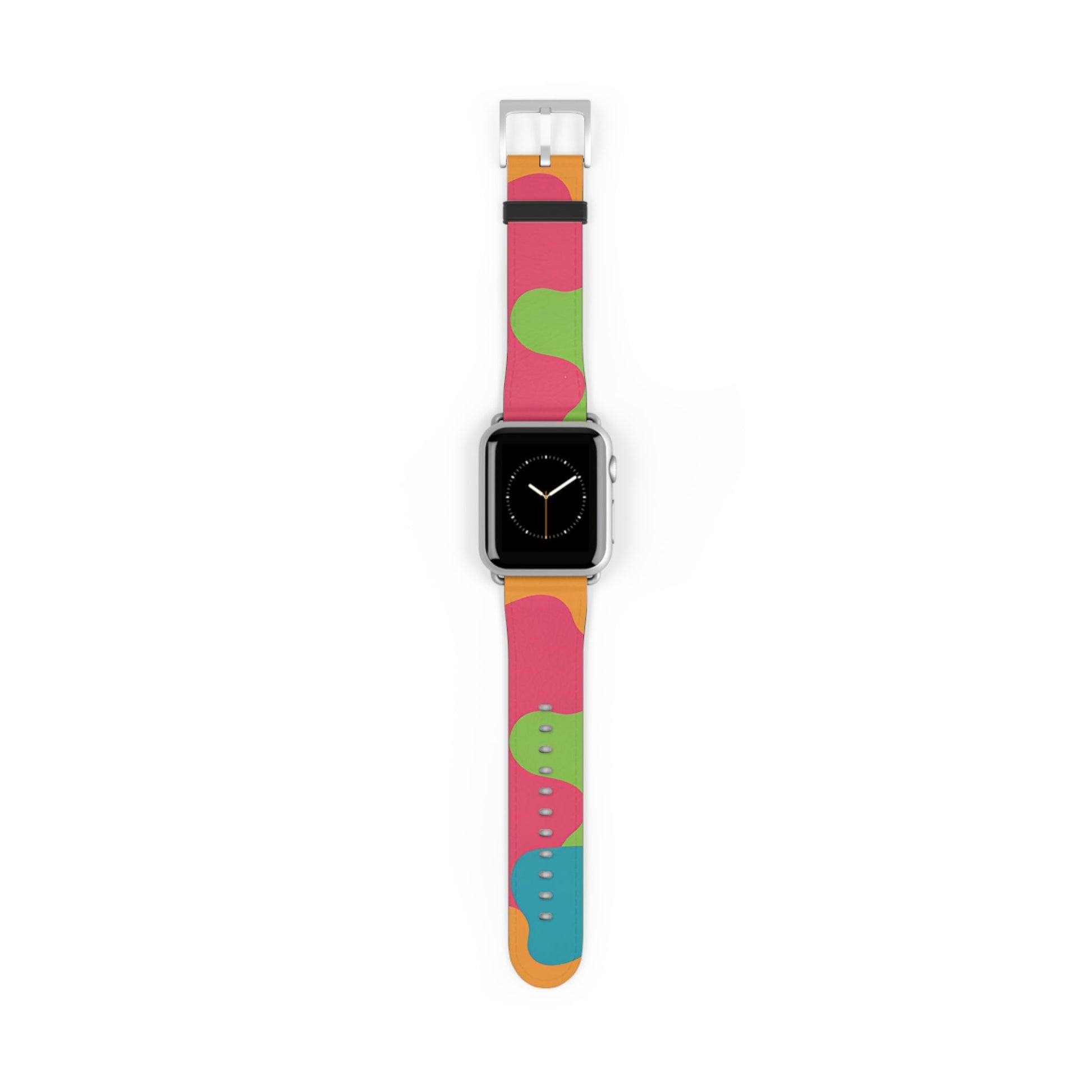 Patterned Faux Leather Apple Watch Band, Artsulli - Art is Long, Life is Short, Accessories, Size, 38 - 41 mm, Color, Silver Matte, , , 98907403803037583815