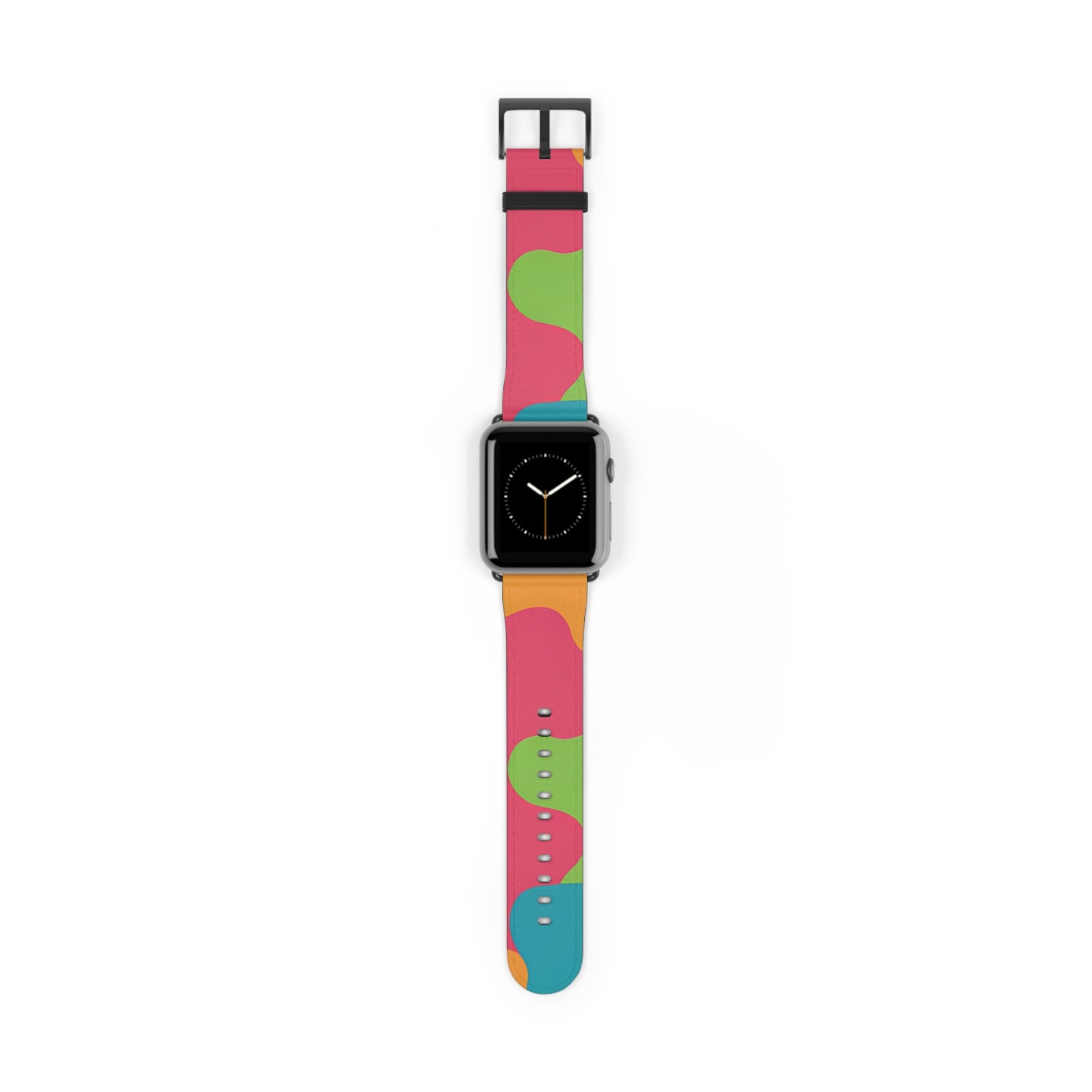Patterned Faux Leather Apple Watch Band, Artsulli - Art is Long, Life is Short, Accessories, Size, 42 - 45 mm, Color, Black Matte, , , 28235046275192030244