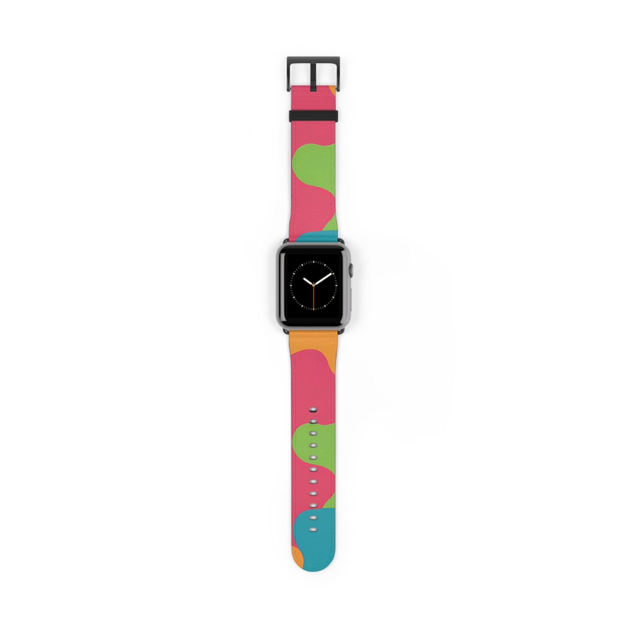 Patterned Faux Leather Apple Watch Band, Artsulli - Art is Long, Life is Short, Accessories, Size, 42 - 45 mm, Color, Black Matte, , , 28235046275192030244