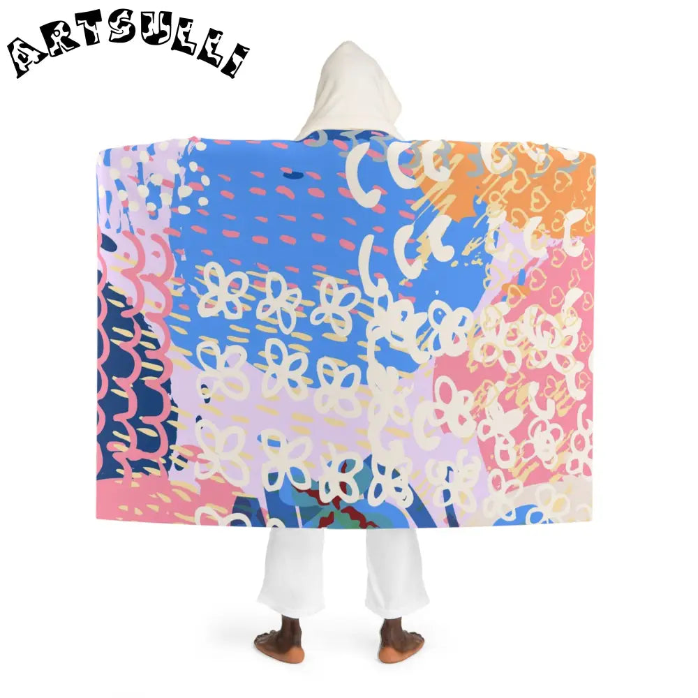 Patterned Hooded Sherpa Blanket, Artsulli - Art is Long, Life is Short, All Over Prints, , , , , , , 