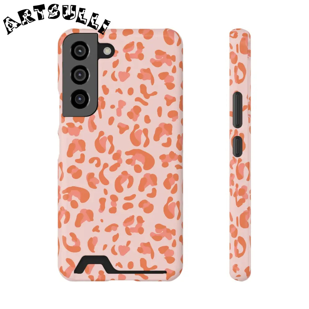 Peach and Orange Leopard Phone Case, Artsulli - Art is Long, Life is Short, Phone Case, Size, Samsung Galaxy S22, Surface, Glossy, Shape, Without gift packaging, 33409556875434020829