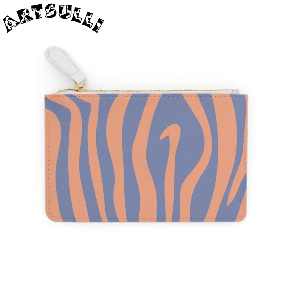 Peach and Periwinkle Wavy Stripe Personalized Clutch Bag, Artsulli - Art is Long, Life is Short, Bags, , , , , , , 