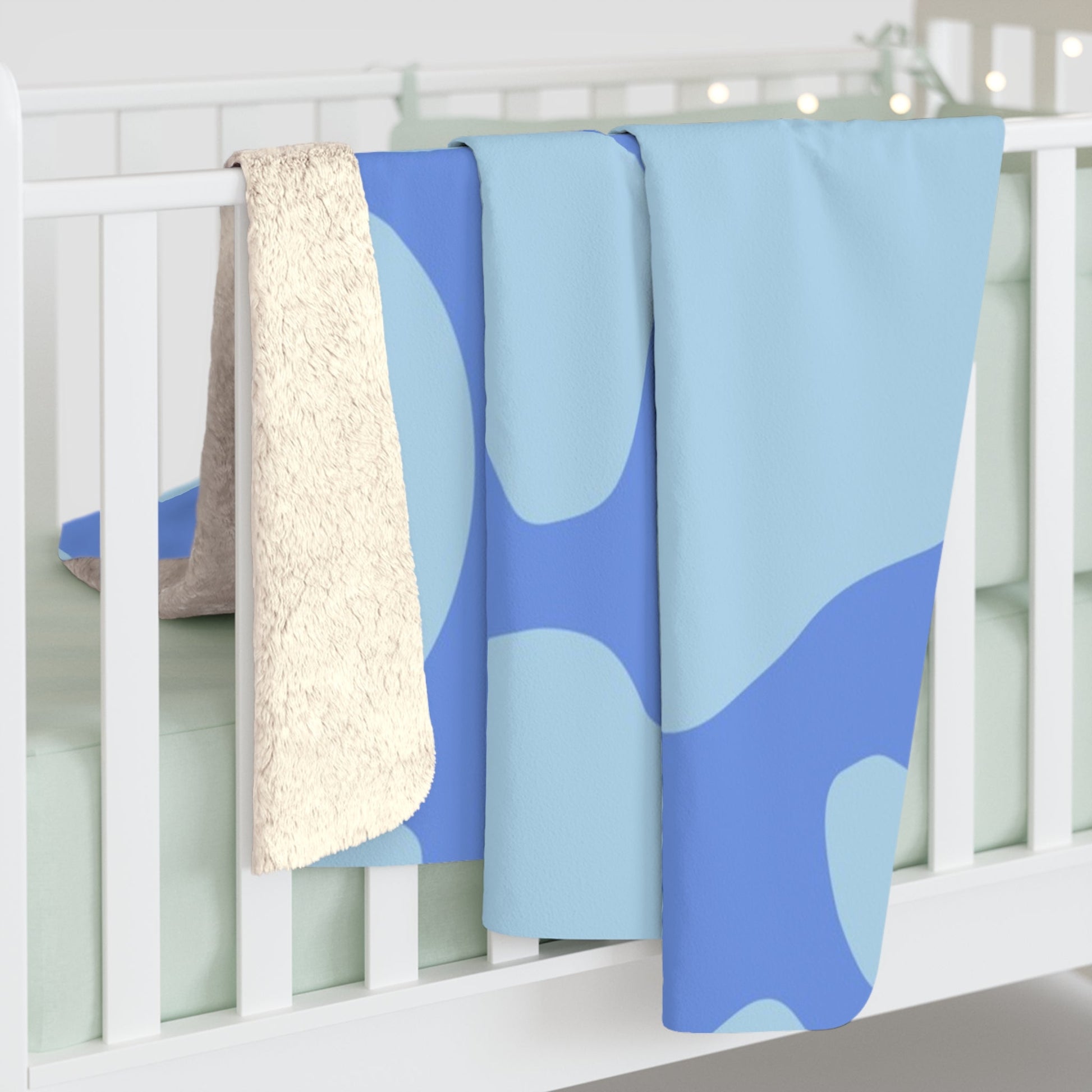 Periwinkle Spot Sherpa Fleece Blanket, Artsulli - Art is Long, Life is Short, Home Decor, , , , , , , 