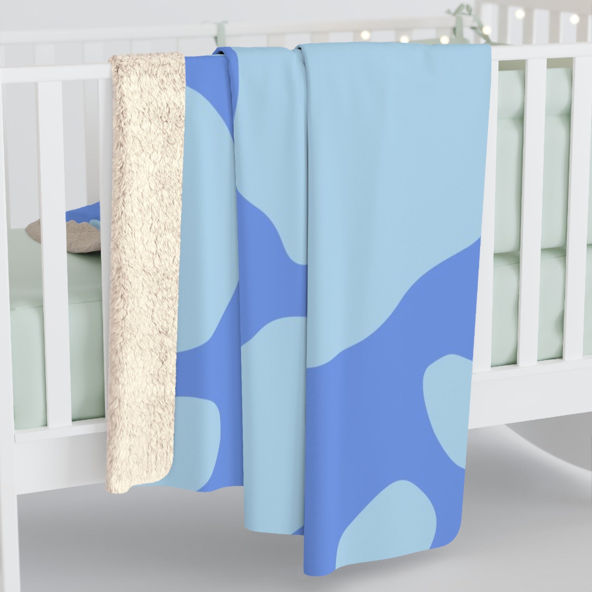 Periwinkle Spot Sherpa Fleece Blanket, Artsulli - Art is Long, Life is Short, Home Decor, , , , , , , 