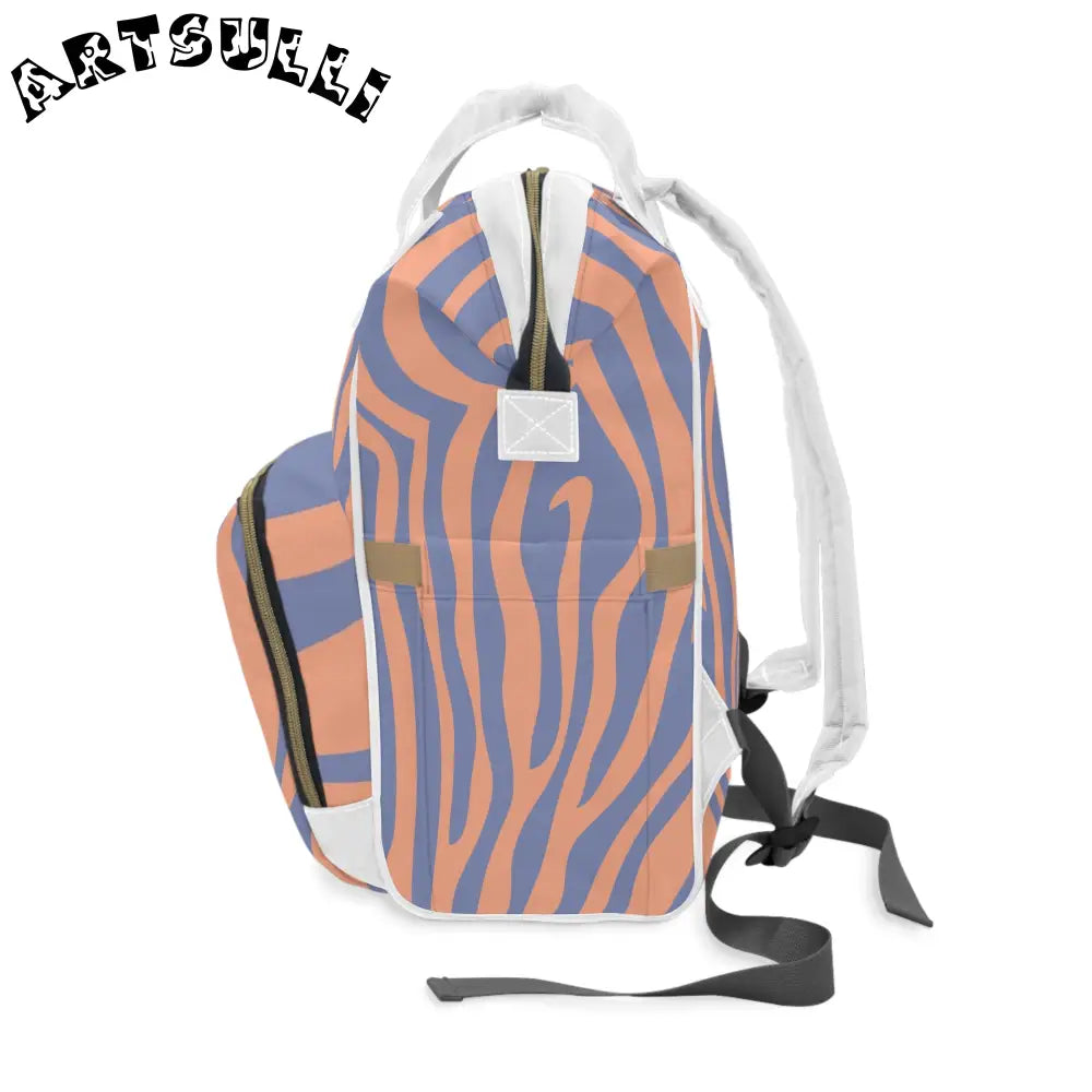 JAKKOUTTHEBXX Periwinkle Zebra Multi-Purpose Diaper Backpack 2025
