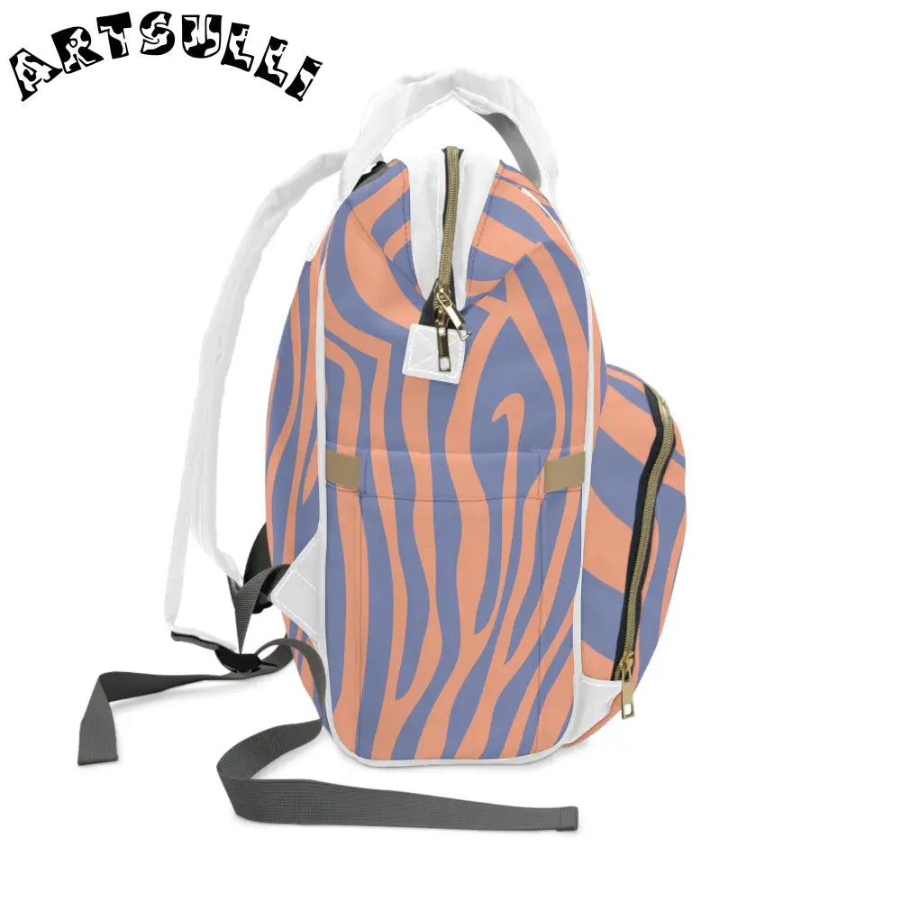 JAKKOUTTHEBXX Periwinkle Zebra Multi-Purpose Diaper Backpack 2025