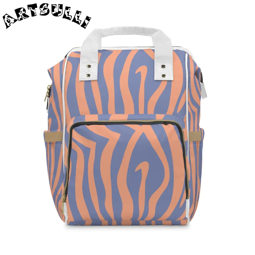 JAKKOUTTHEBXX Periwinkle Zebra Multi-Purpose Diaper Backpack 2025