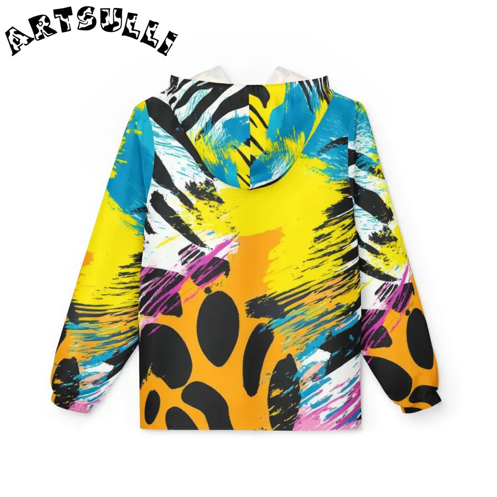 Personalized Abstract Print Windbreaker Jacket, Artsulli - Art is Long, Life is Short, Outerwear, , , , , , , 
