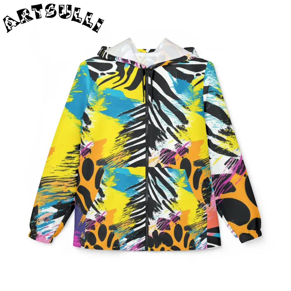 Personalized Abstract Print Windbreaker Jacket, Artsulli - Art is Long, Life is Short, Outerwear, Size, XS, , , , , 48408290697711