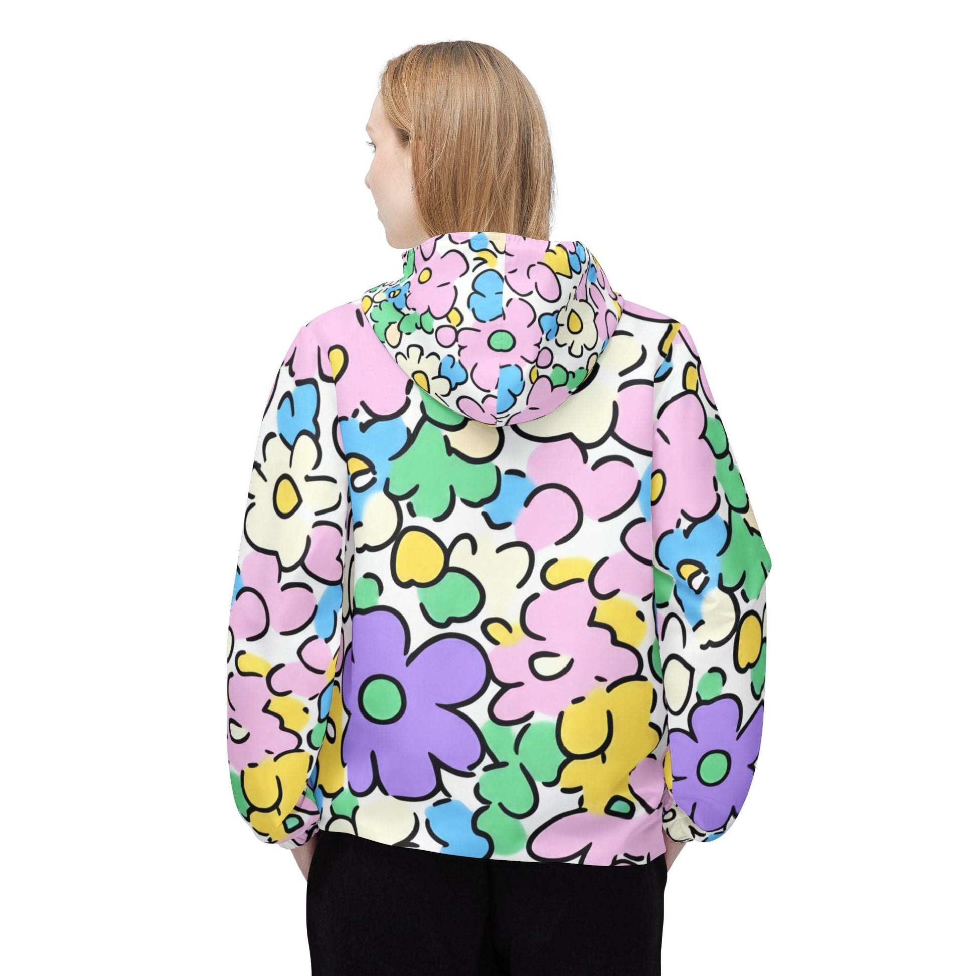 Personalized Childrens Floral Windbreaker Jacket, Artsulli - Art is Long, Life is Short, Outerwear, , , , , , , 