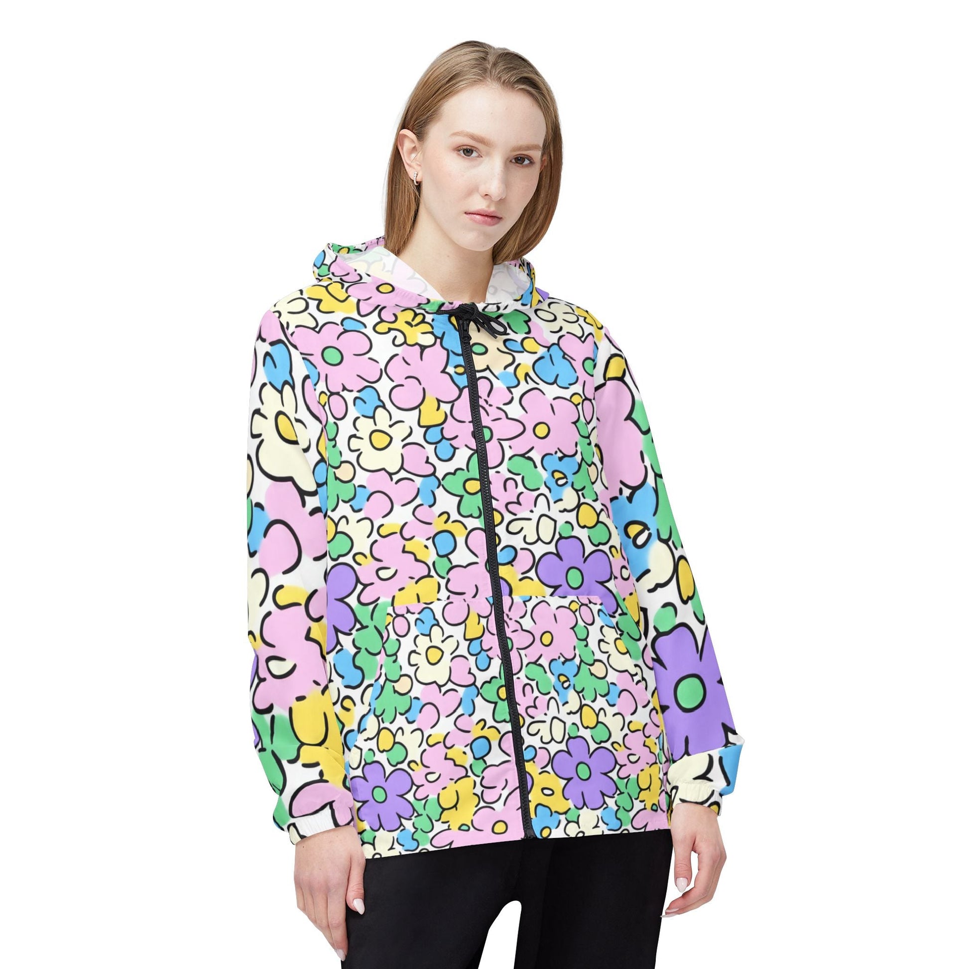 Personalized Childrens Floral Windbreaker Jacket, Artsulli - Art is Long, Life is Short, Outerwear, , , , , , , 