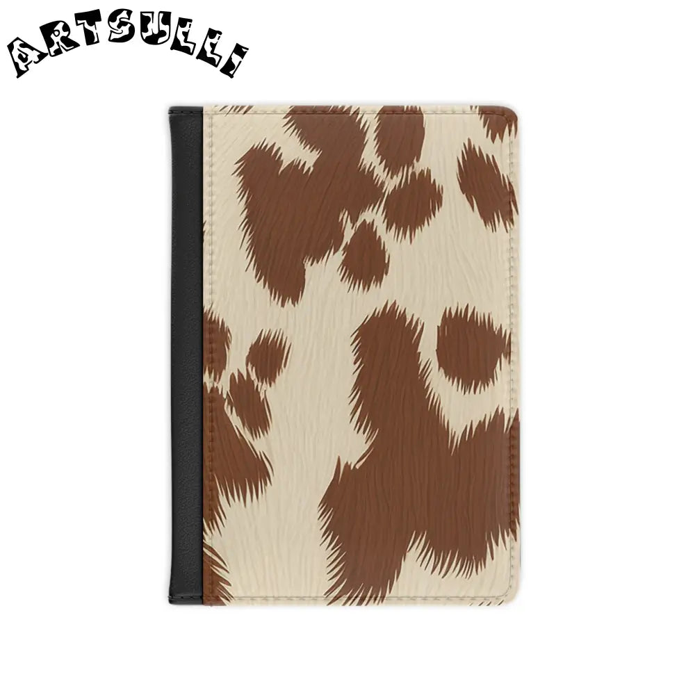 Personalized Cowhide Print Passport Cover, Artsulli - Art is Long, Life is Short, Accessories, Size, 3.9" x 5.8", Color, Black, , , 20599522057715401247
