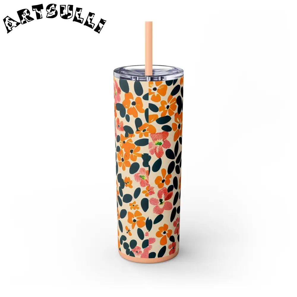 Personalized Floral Maars Skinny Tumbler, Artsulli - Art is Long, Life is Short, Mug, , , , , , , 