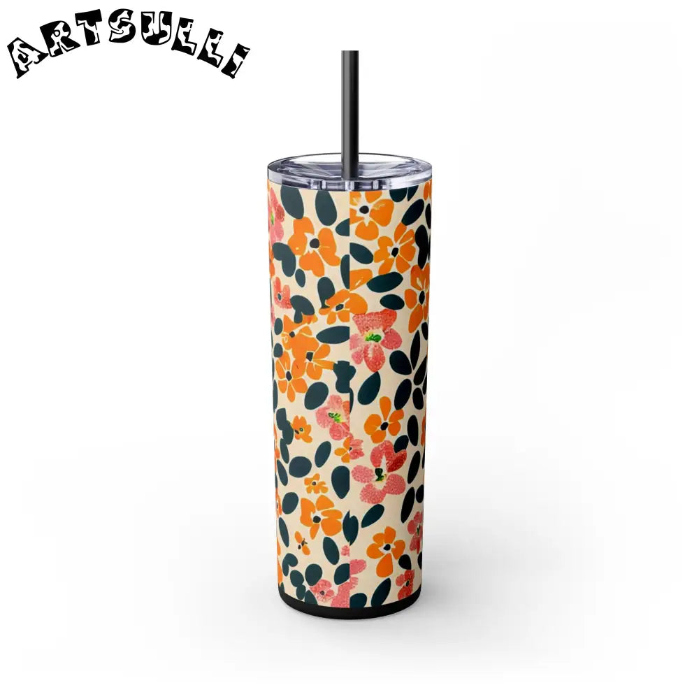 Personalized Floral Maars Skinny Tumbler, Artsulli - Art is Long, Life is Short, Mug, , , , , , , 