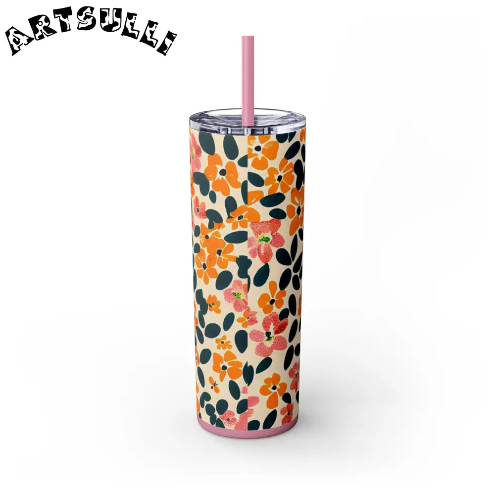 Personalized Floral Maars Skinny Tumbler, Artsulli - Art is Long, Life is Short, Mug, , , , , , , 