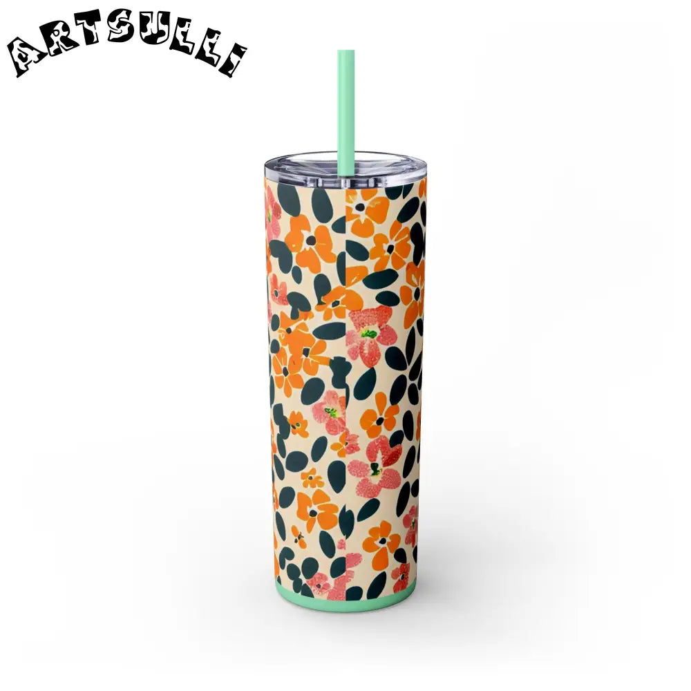 Personalized Floral Maars Skinny Tumbler, Artsulli - Art is Long, Life is Short, Mug, , , , , , , 