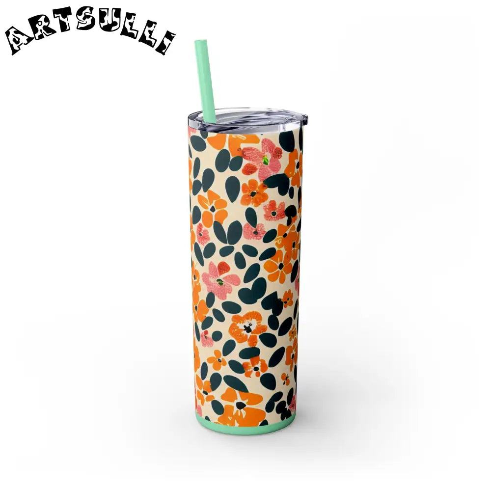 Personalized Floral Maars Skinny Tumbler, Artsulli - Art is Long, Life is Short, Mug, , , , , , , 