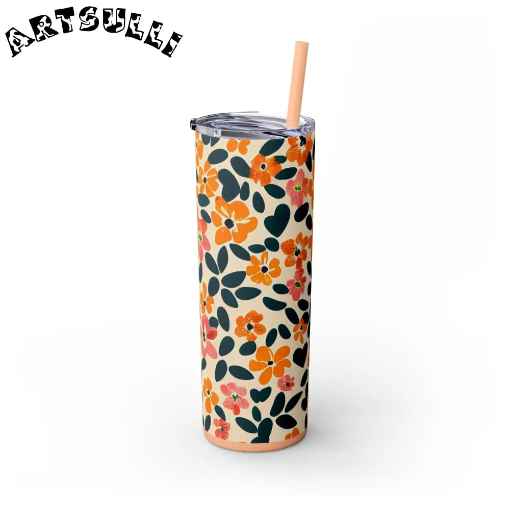 Personalized Floral Maars Skinny Tumbler, Artsulli - Art is Long, Life is Short, Mug, , , , , , , 