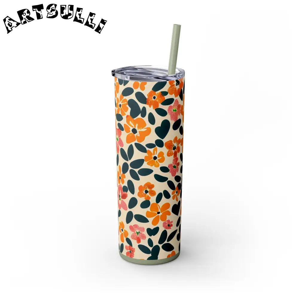 Personalized Floral Maars Skinny Tumbler, Artsulli - Art is Long, Life is Short, Mug, , , , , , , 
