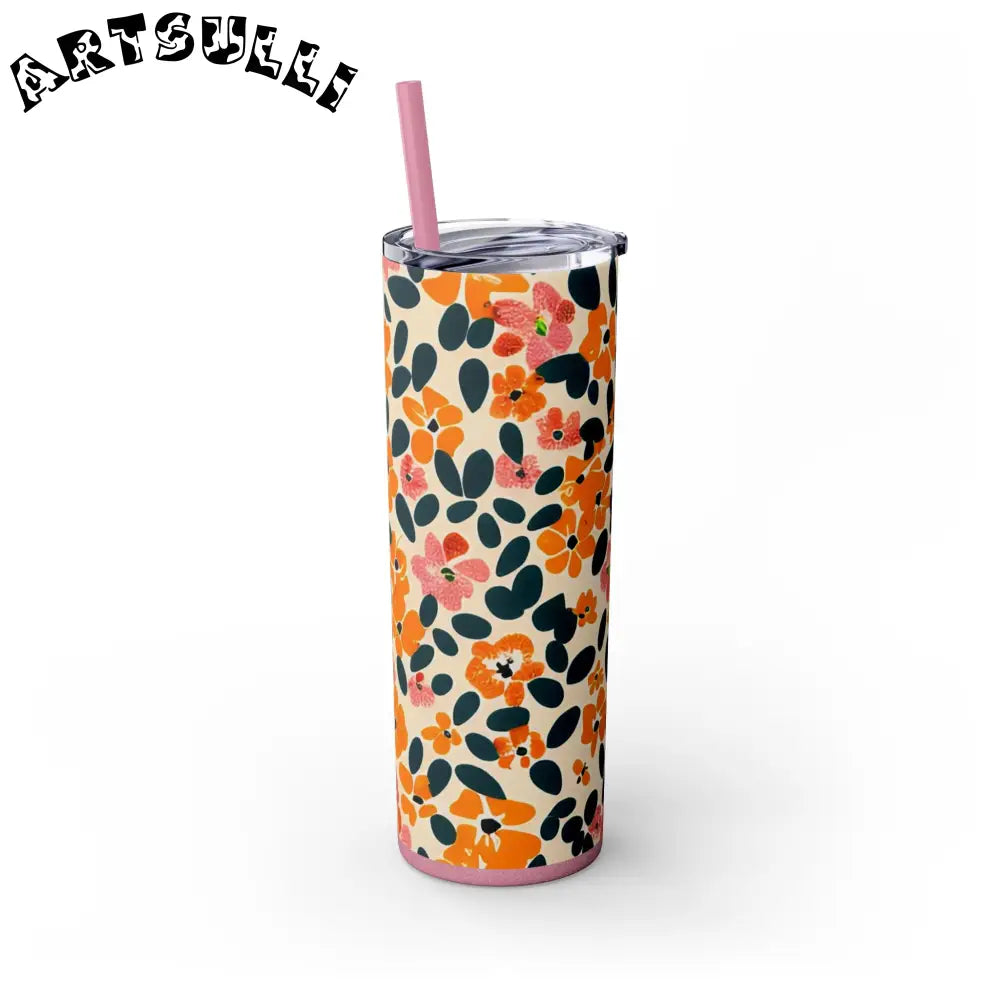 Personalized Floral Maars Skinny Tumbler, Artsulli - Art is Long, Life is Short, Mug, , , , , , , 