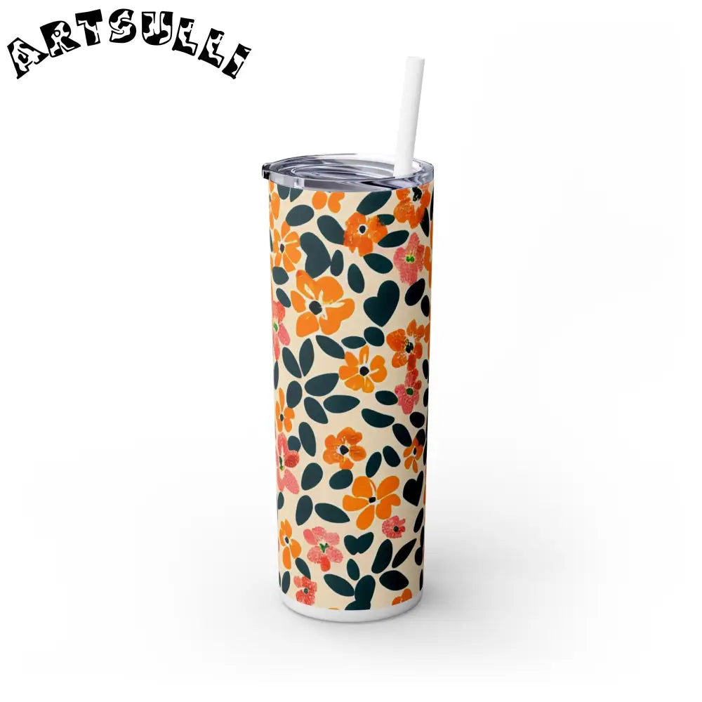Personalized Floral Maars Skinny Tumbler, Artsulli - Art is Long, Life is Short, Mug, , , , , , , 