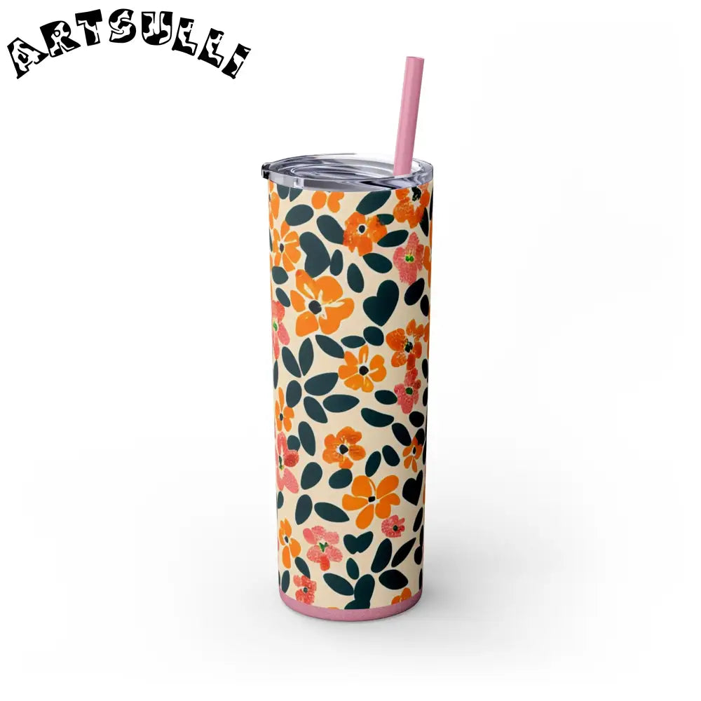 Personalized Floral Maars Skinny Tumbler, Artsulli - Art is Long, Life is Short, Mug, , , , , , , 