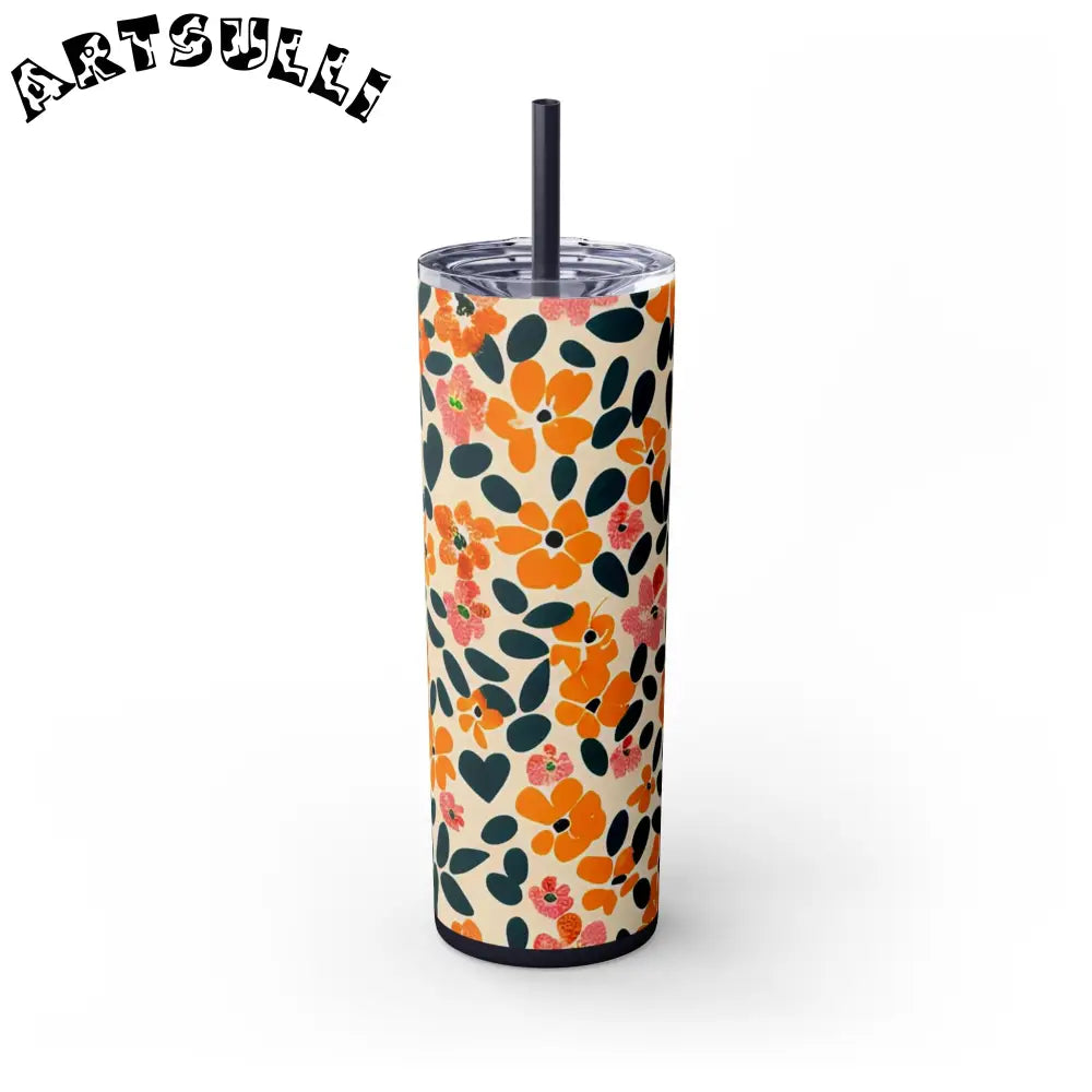 Personalized Floral Maars Skinny Tumbler, Artsulli - Art is Long, Life is Short, Mug, , , , , , , 