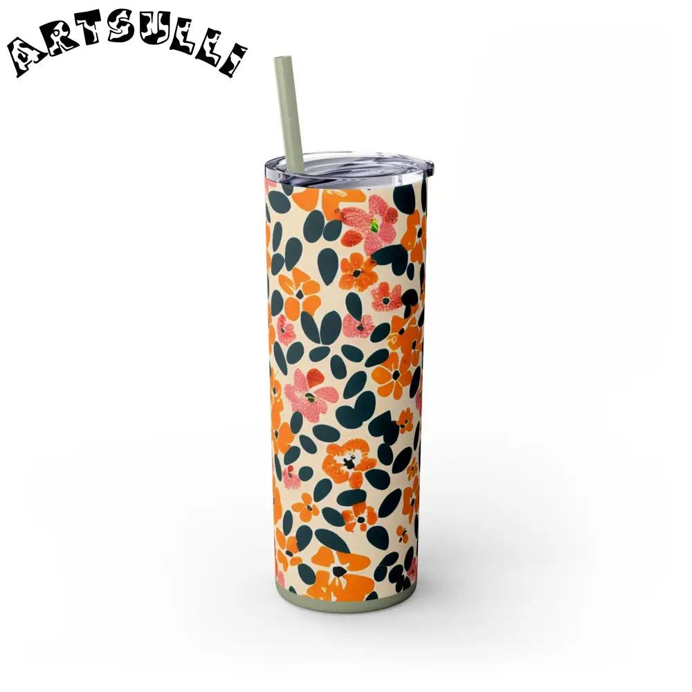 Personalized Floral Maars Skinny Tumbler, Artsulli - Art is Long, Life is Short, Mug, , , , , , , 
